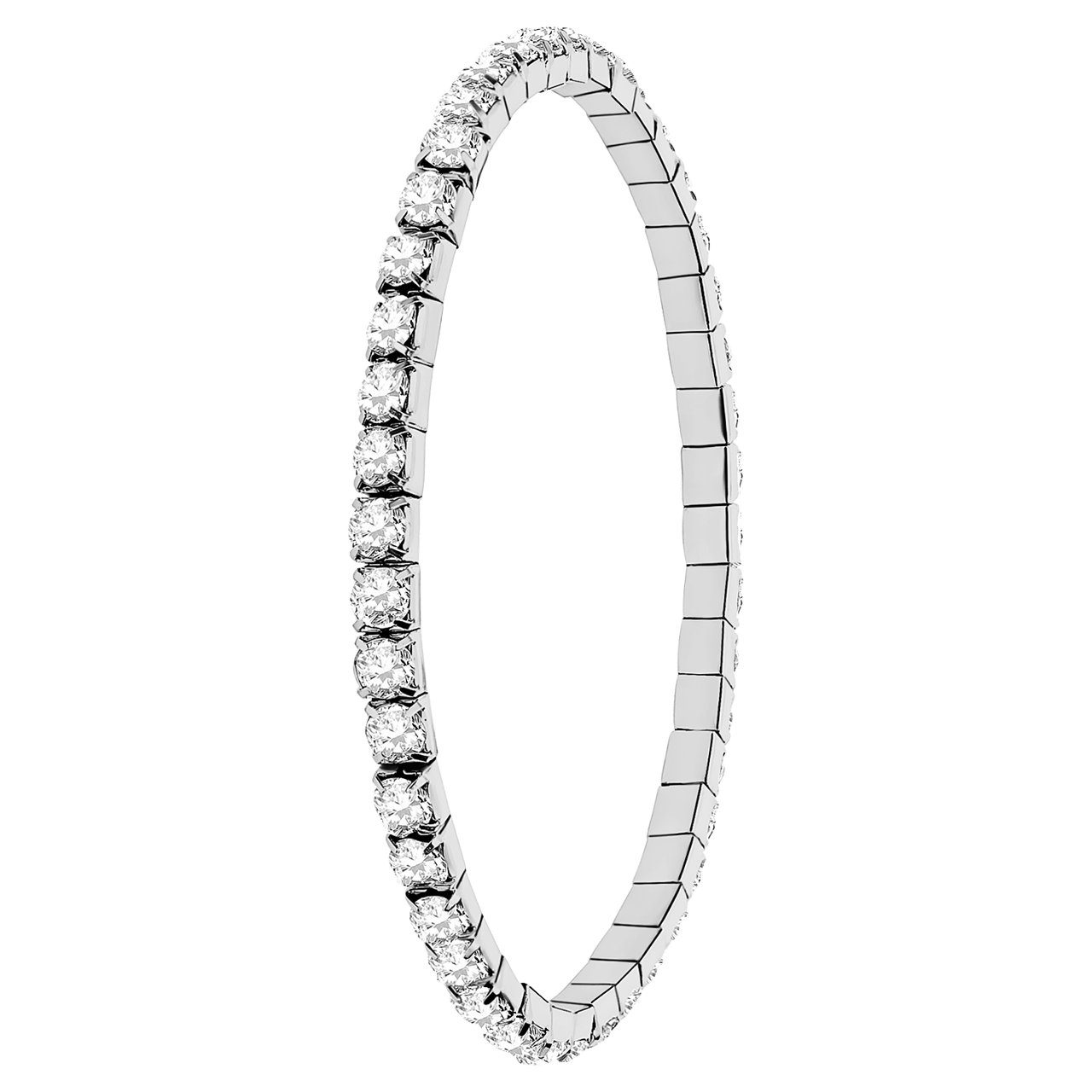 Zilverkleurige bijoux armbamd met glazensteen smal