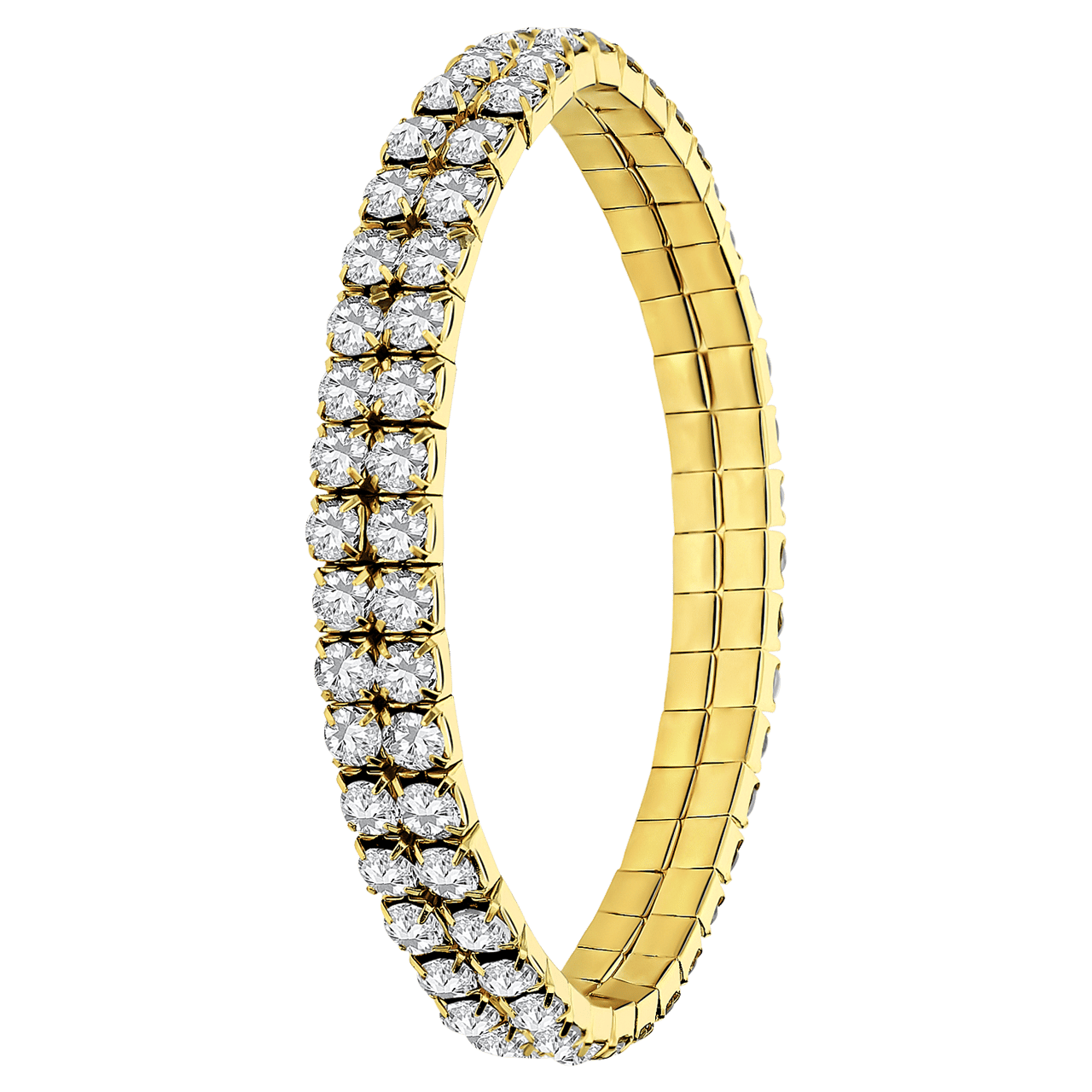 Goudkleurige bijoux rekarmband met dubbele strass