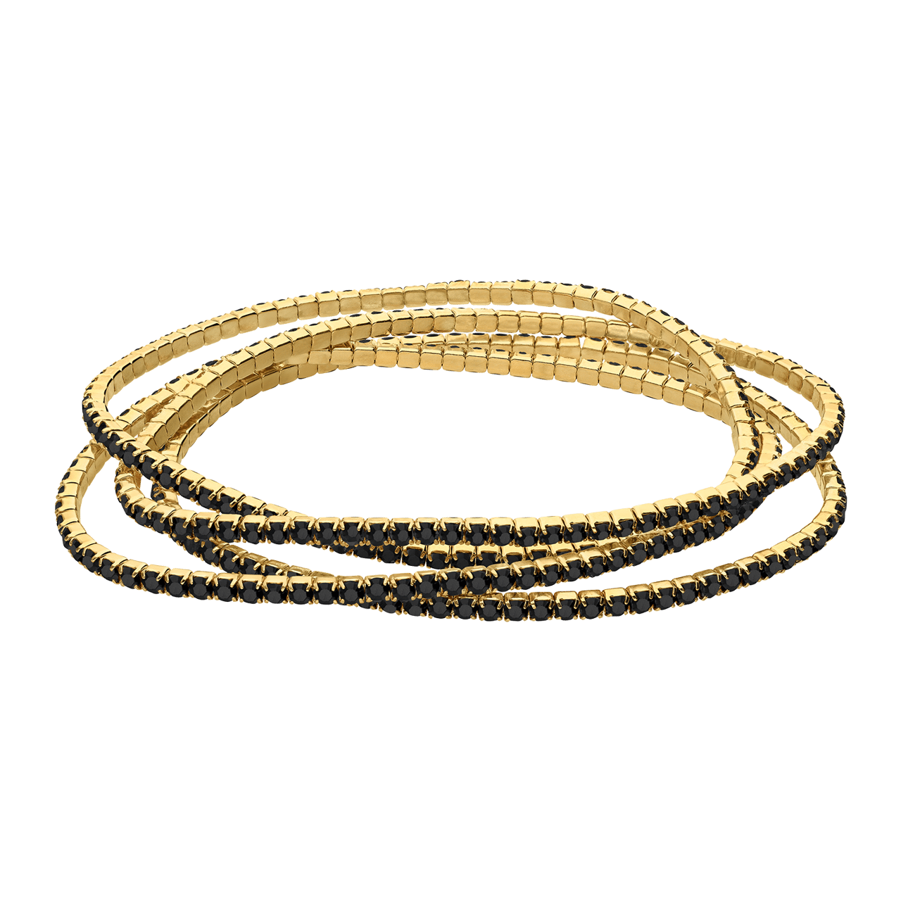 Goudkleurige bijoux rekarmband strass zwart