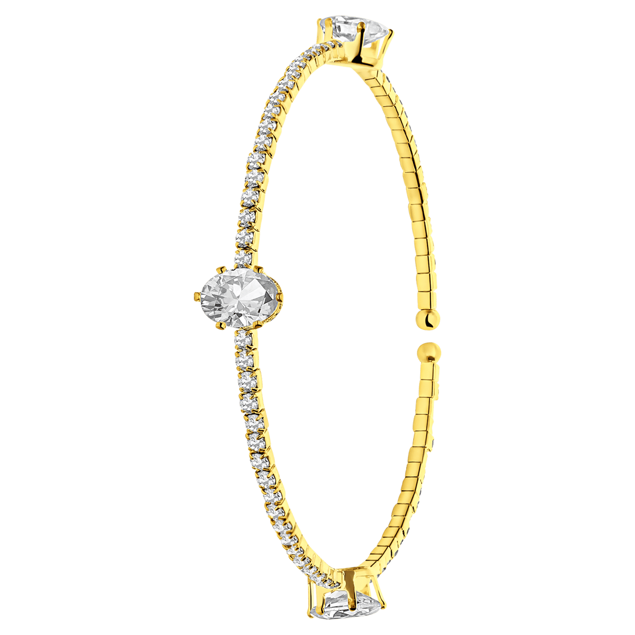 Bijoux goudkleurige bangle met strass voor dames