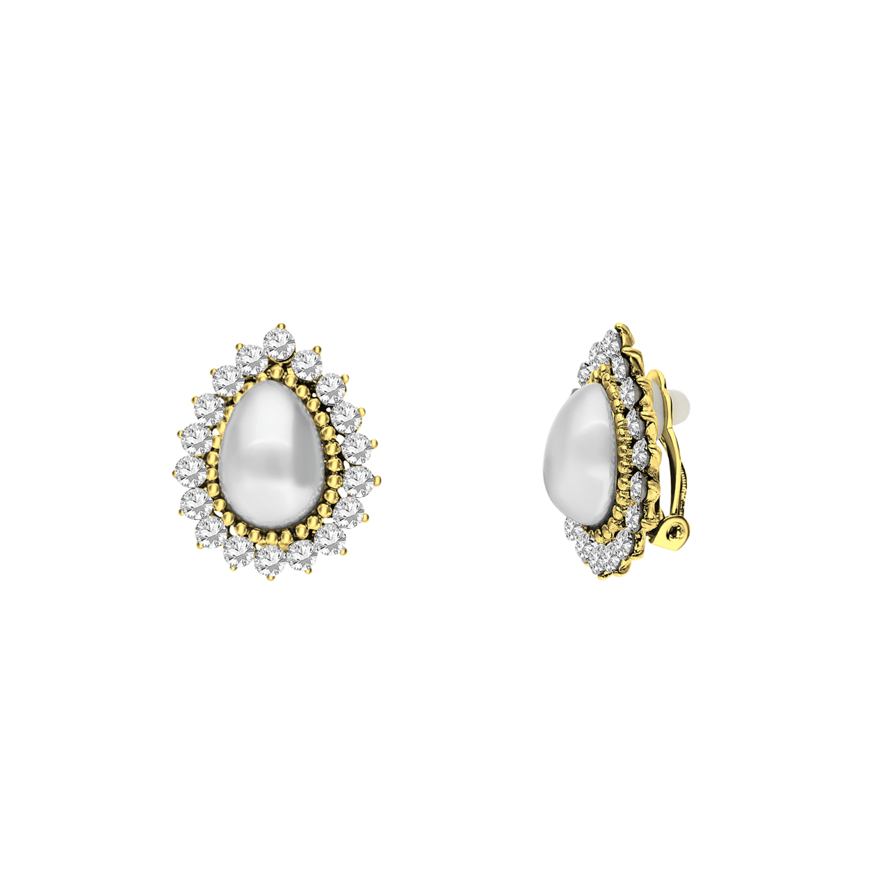 Goudkleurige bijoux oorclips ovaal