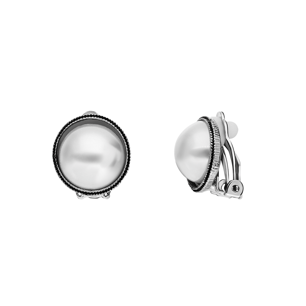 Zilverkleurige bijoux oorclips rond
