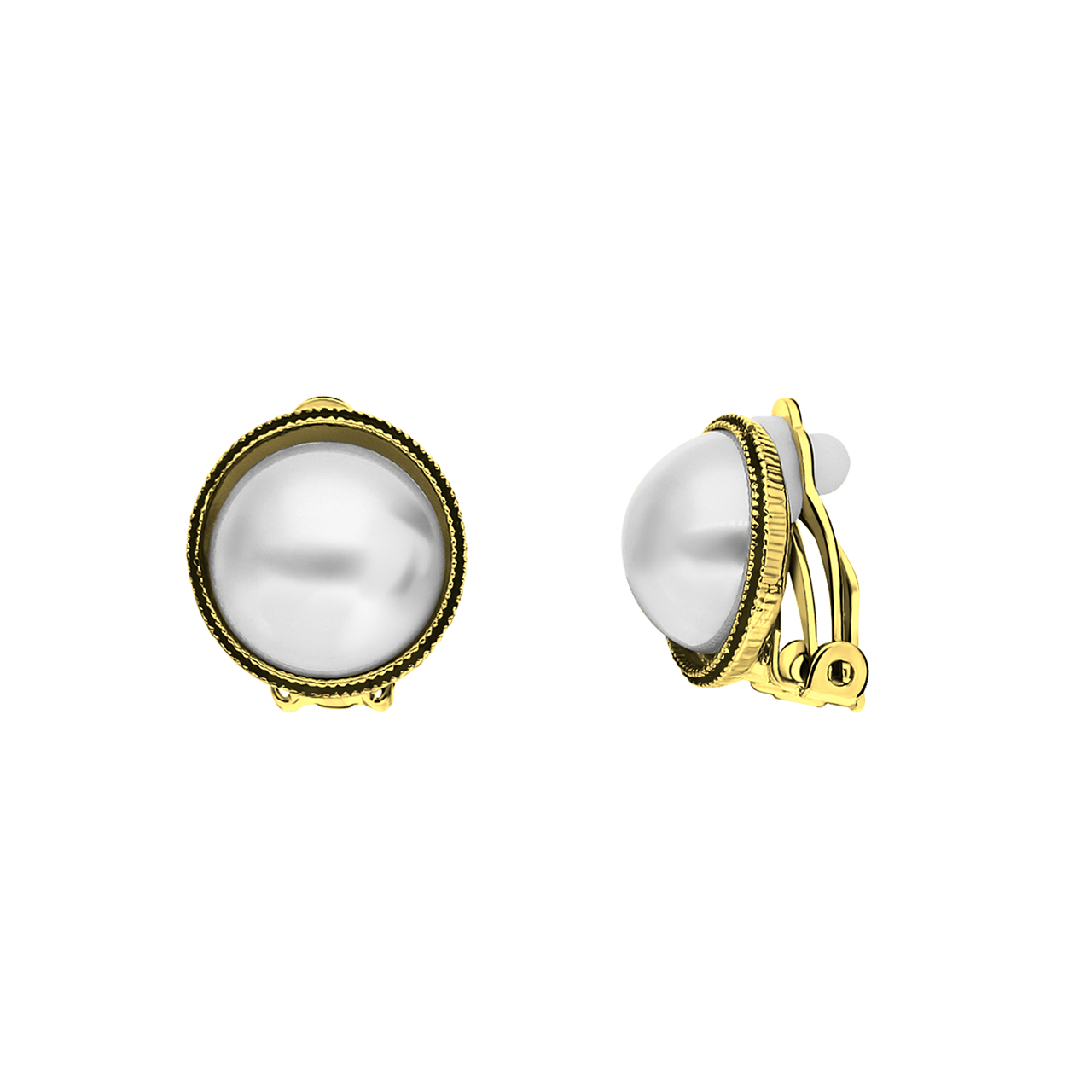 Goudkleurige bijoux oorclips rond