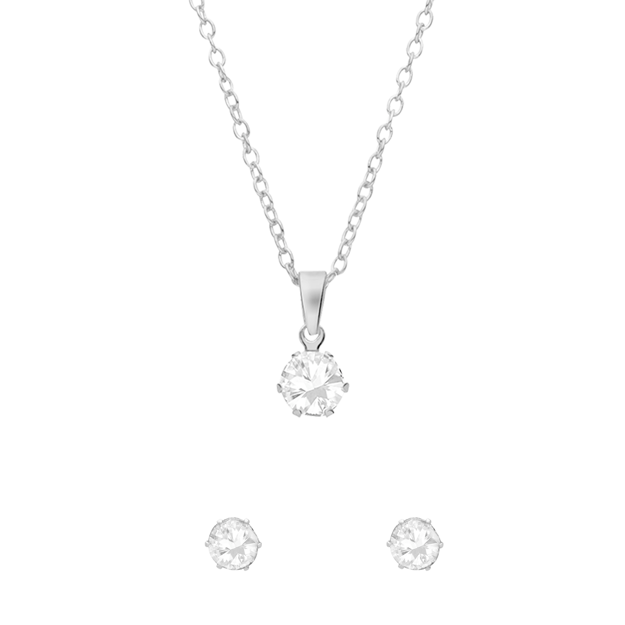 Zilverkleurige bijoux sieradenset rond