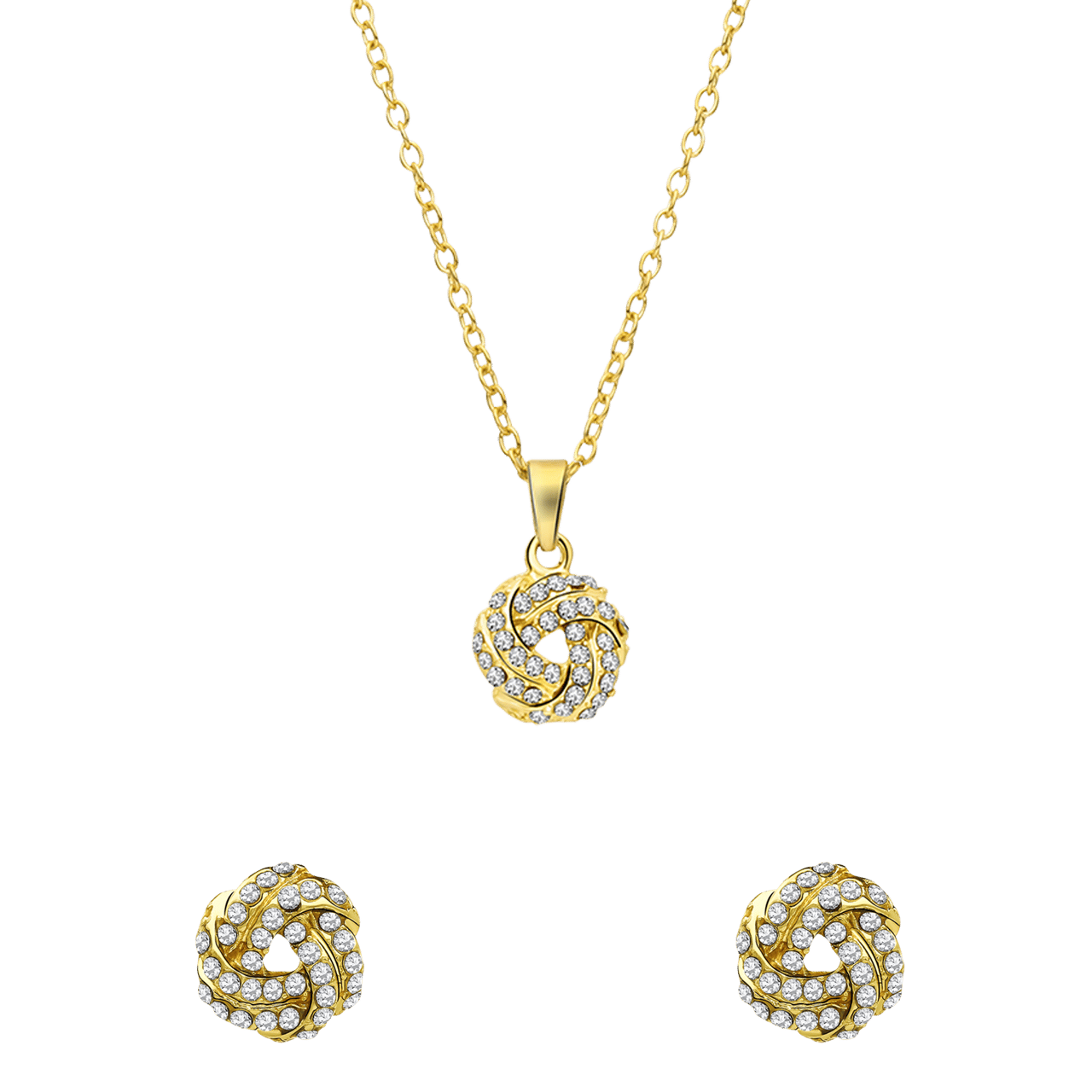 Goudkleurige bijoux sieradenset knoop