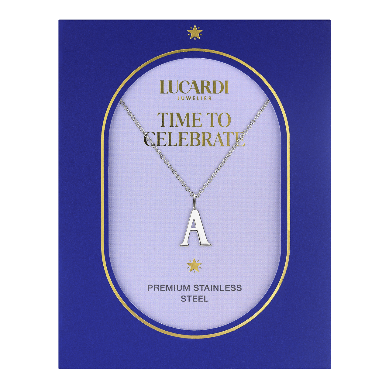 Stainless steel ketting letter A