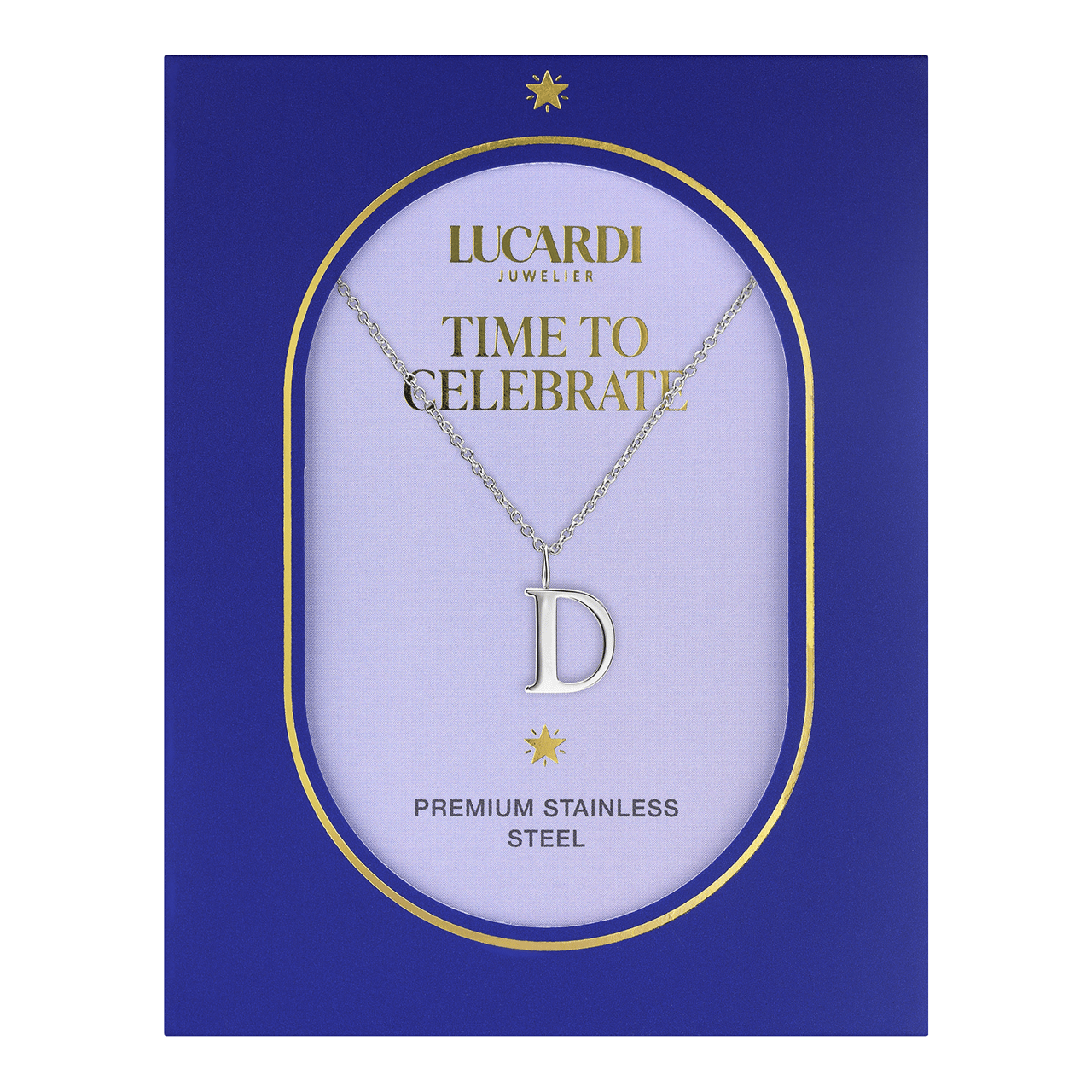 Stainless steel ketting letter D