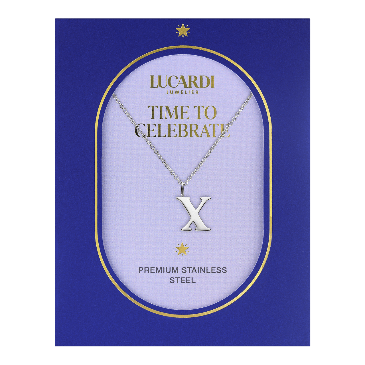 Stainless steel ketting letter X