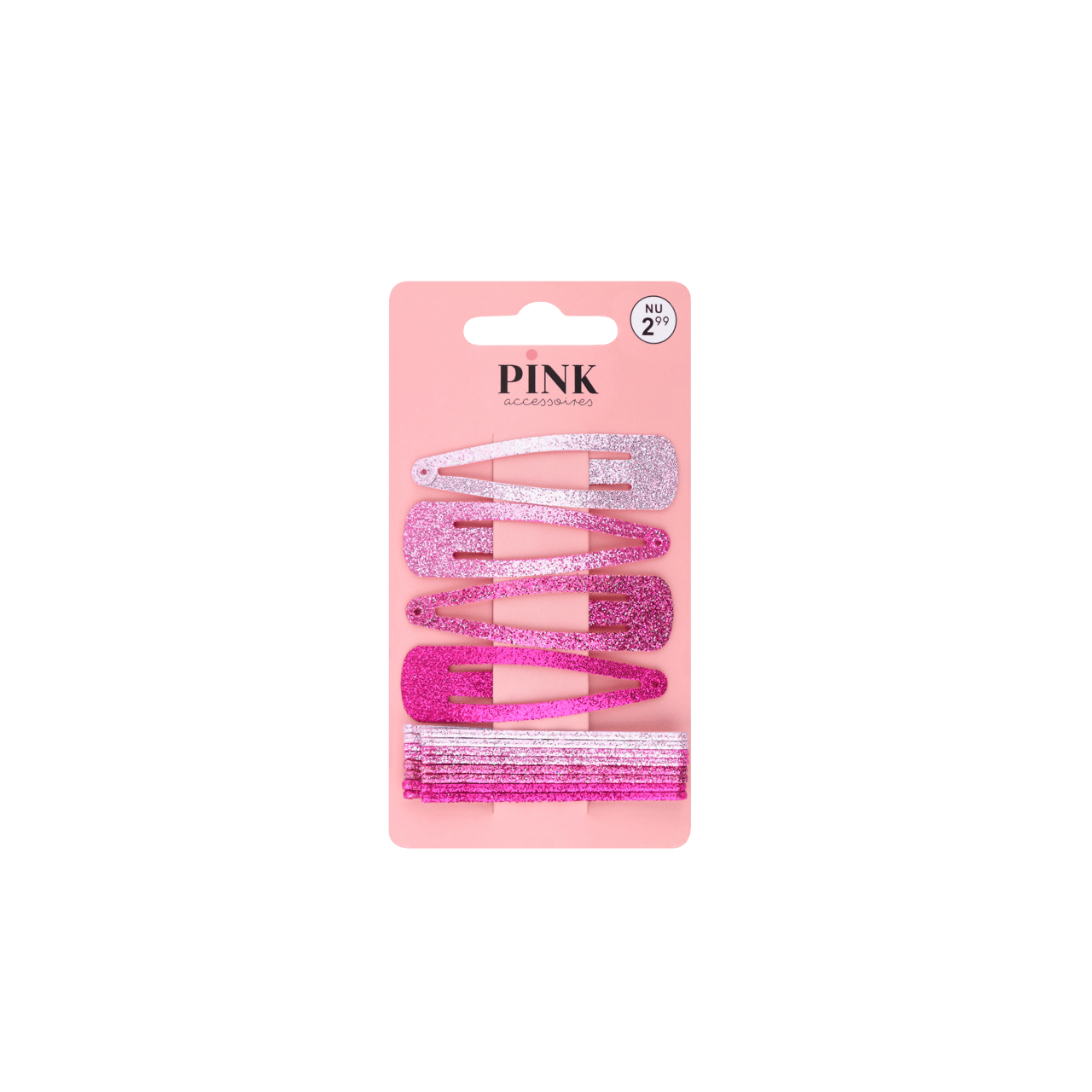 Roze haarspelden en schuifjes met glitters