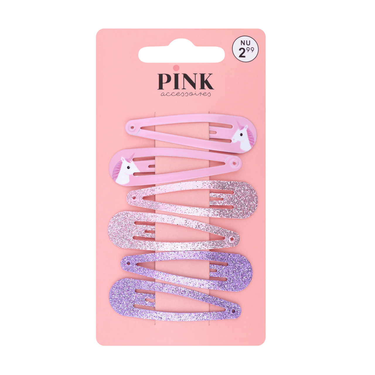 Roze en paarse haarspelden met glitters