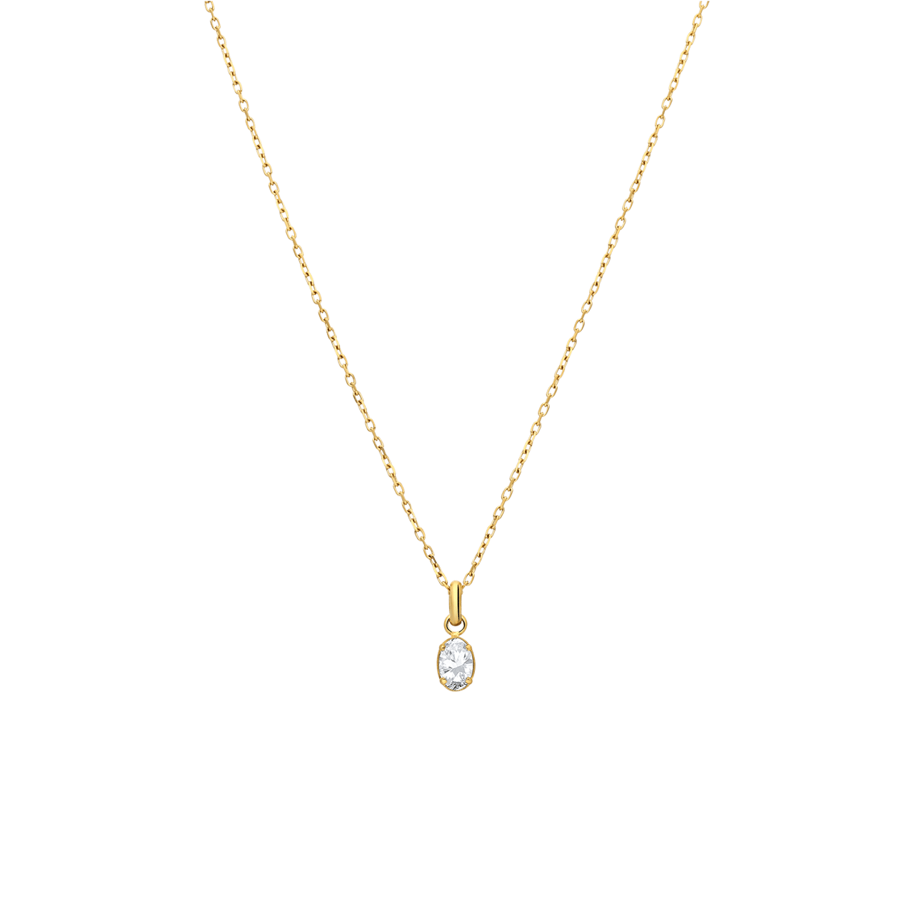 Myla stainless steel goldplated ketting met zirkonia voor dames