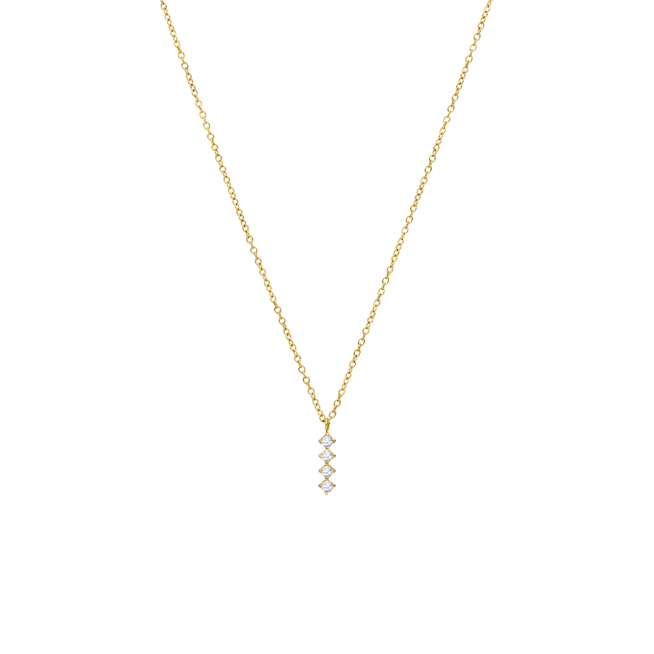 Stainless steel goldplated ketting met hanger met zirkonia voor dames