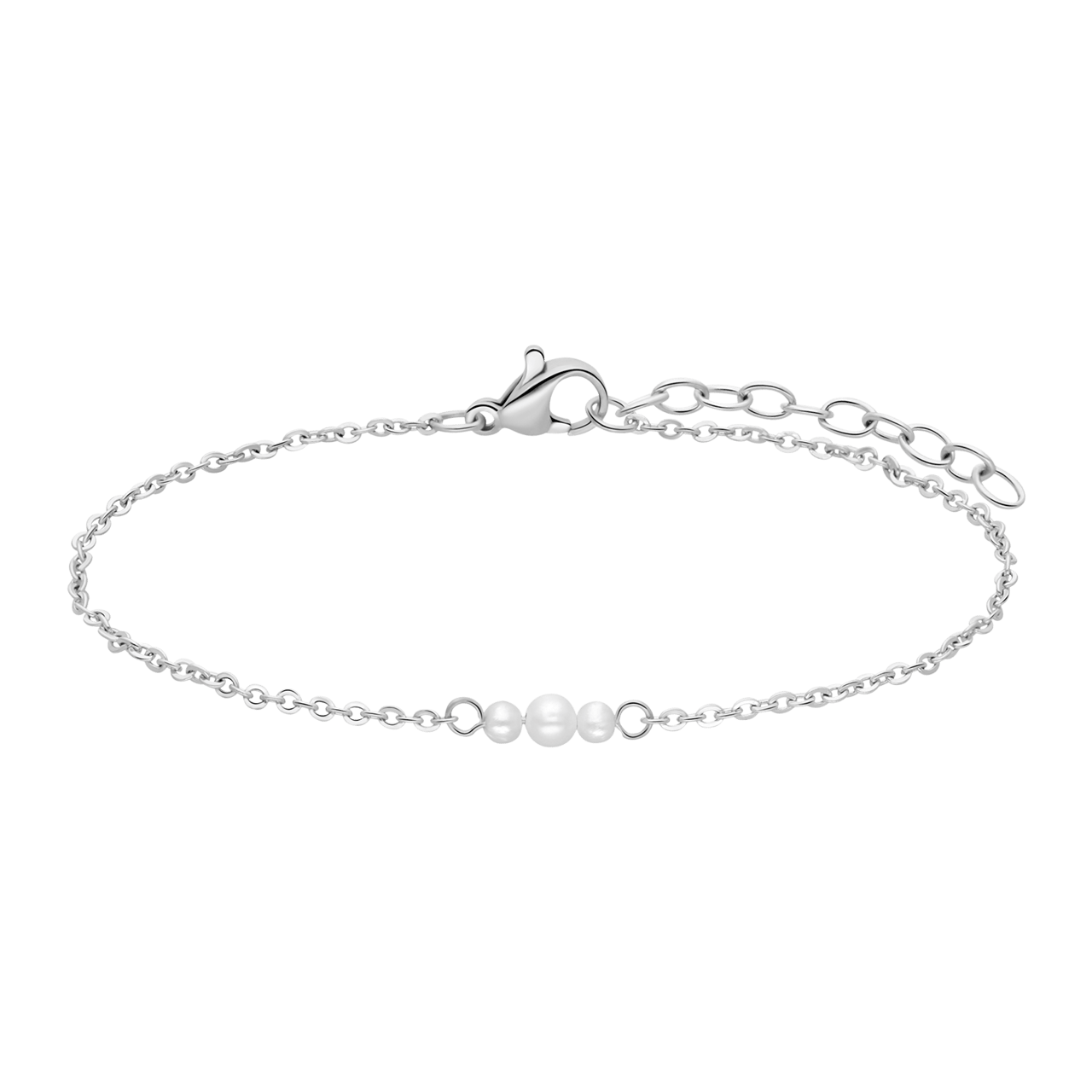 Stalen armband met parels