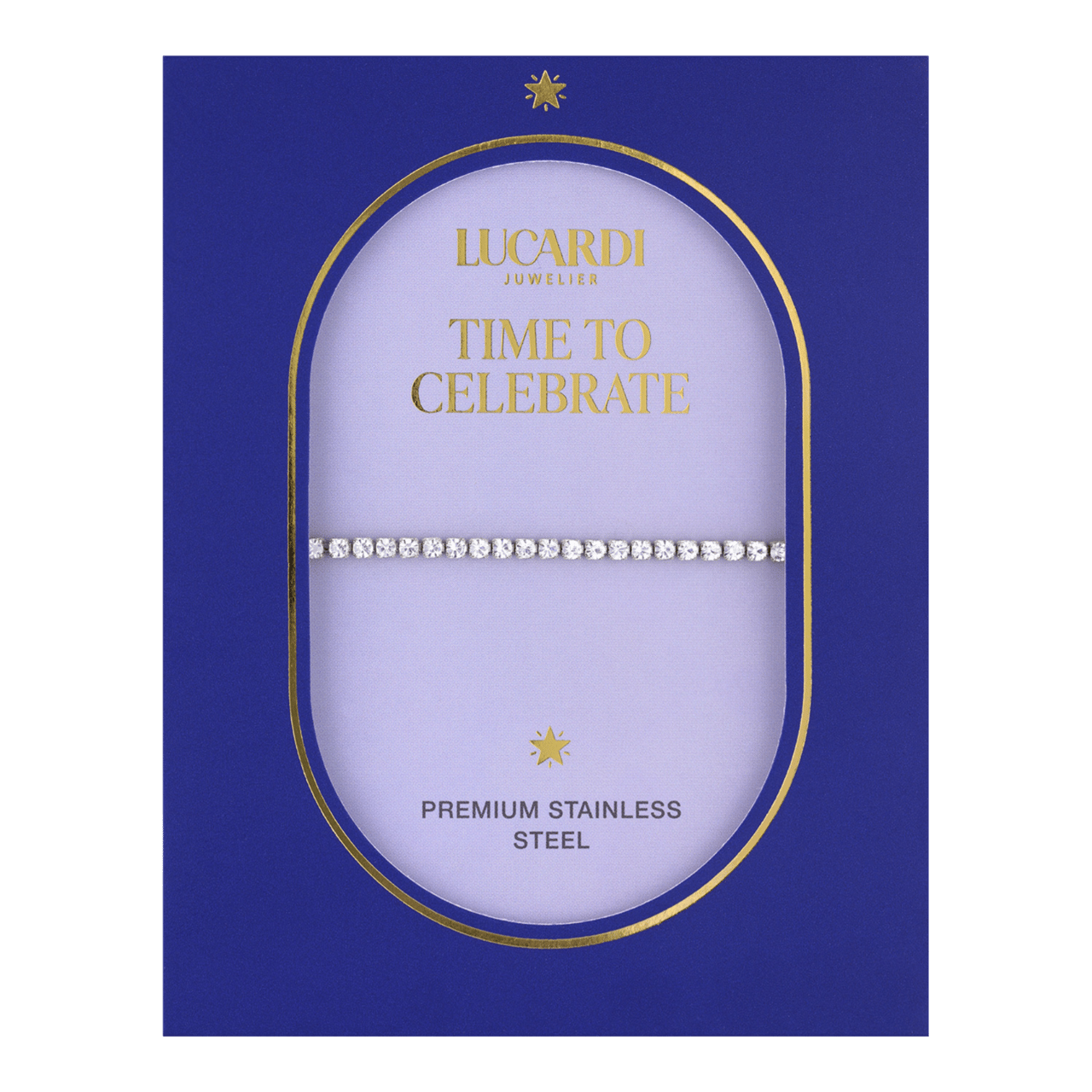 Stainless steel tennisarmband met stras