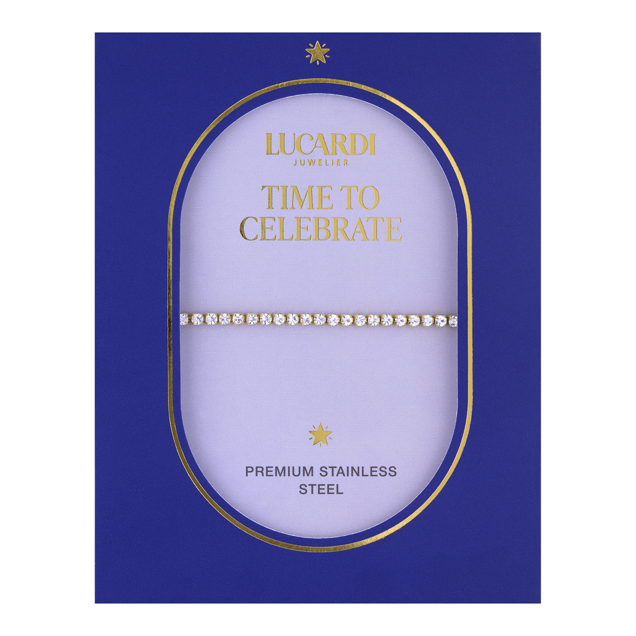 Stainless steel goldplated tennisarmband voor dames