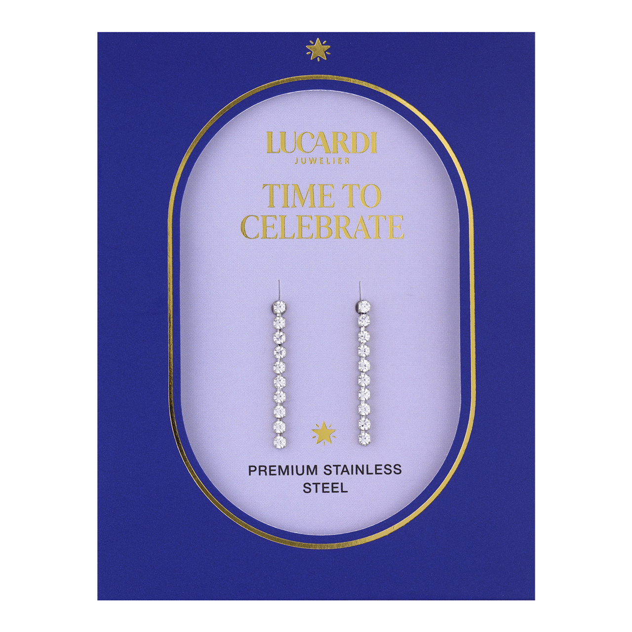 Stainless steel tennisoorbellen met stras