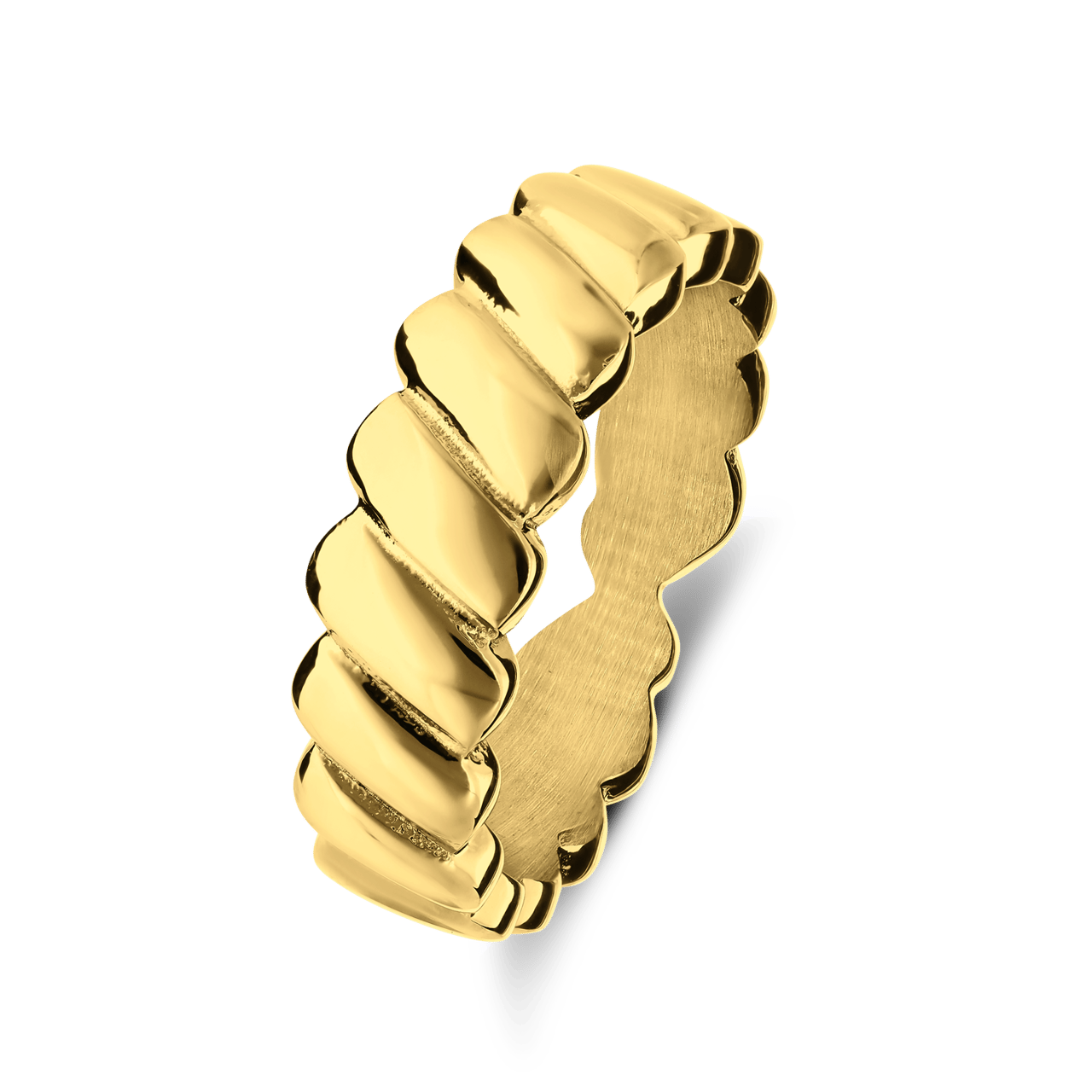 Stalen goldplated ring ribbels