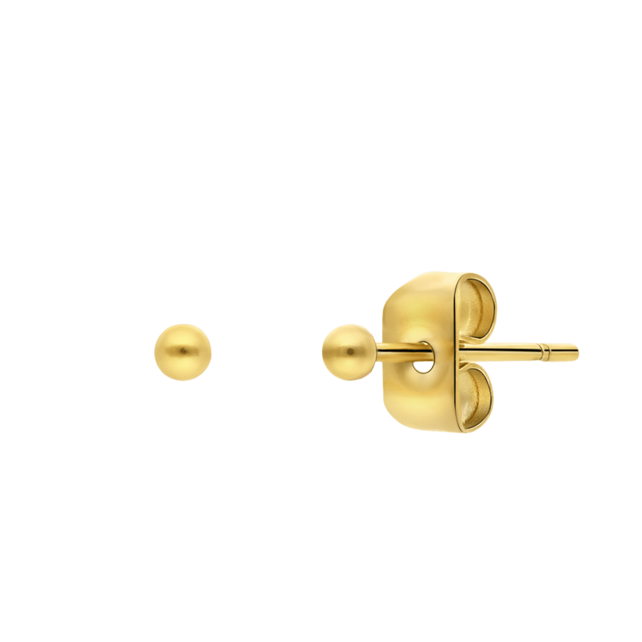 Stainless steel goldplated oorknoppen 2mm