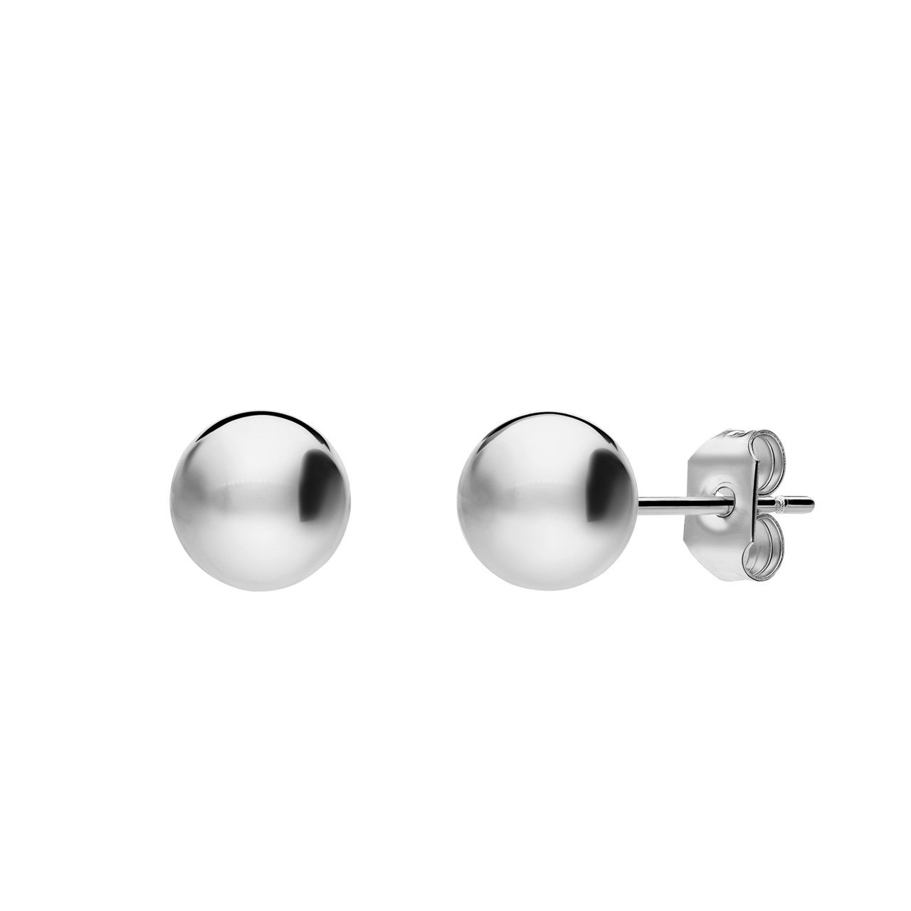 Edelstahlohrringe, Kugel, 7mm