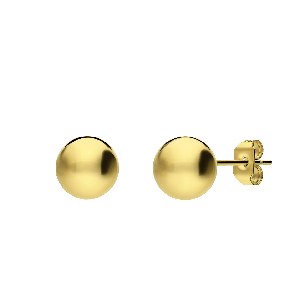 Stainless steel goldplated oorknoppen 8mm