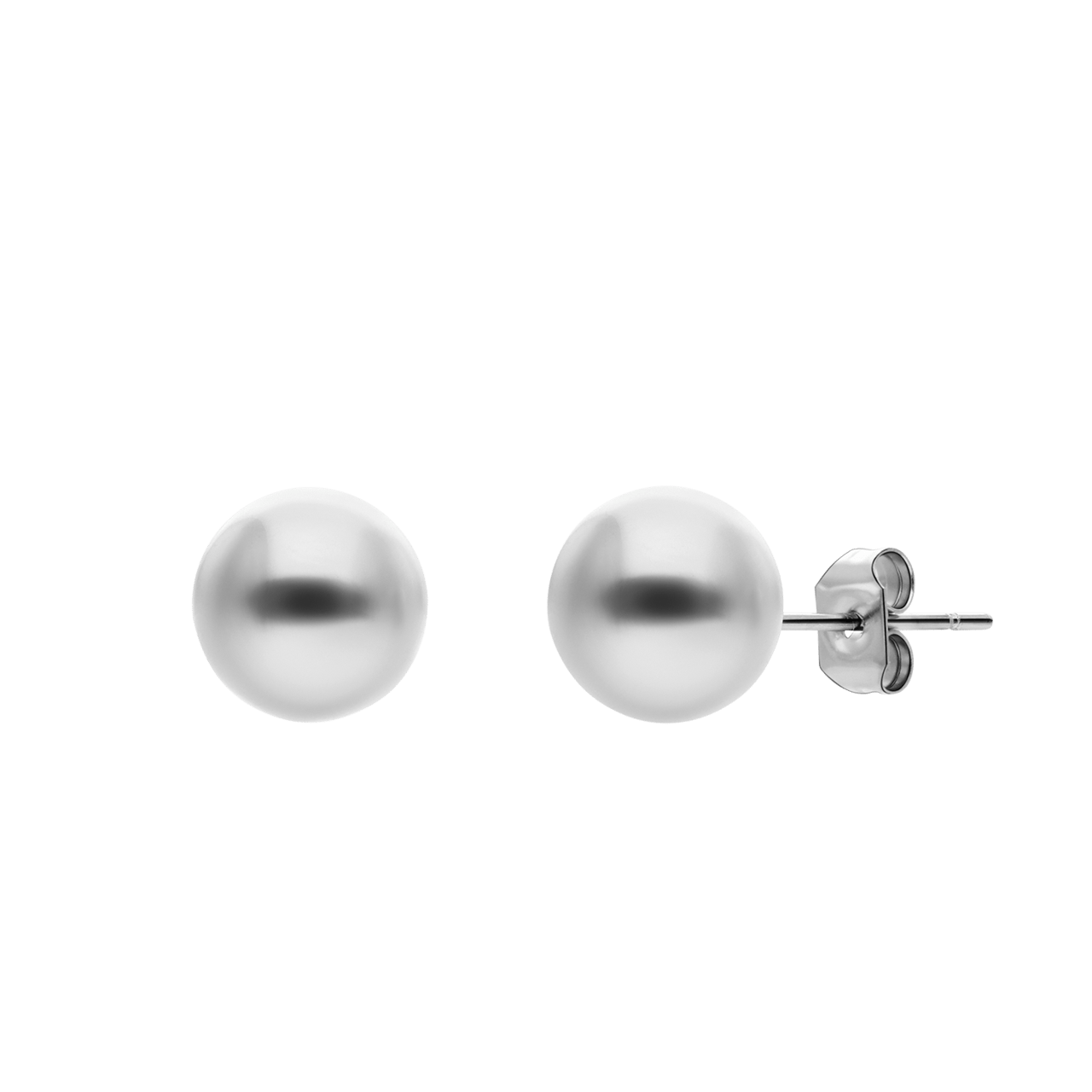 Edelstahlohrringe, Kugel, 9 mm