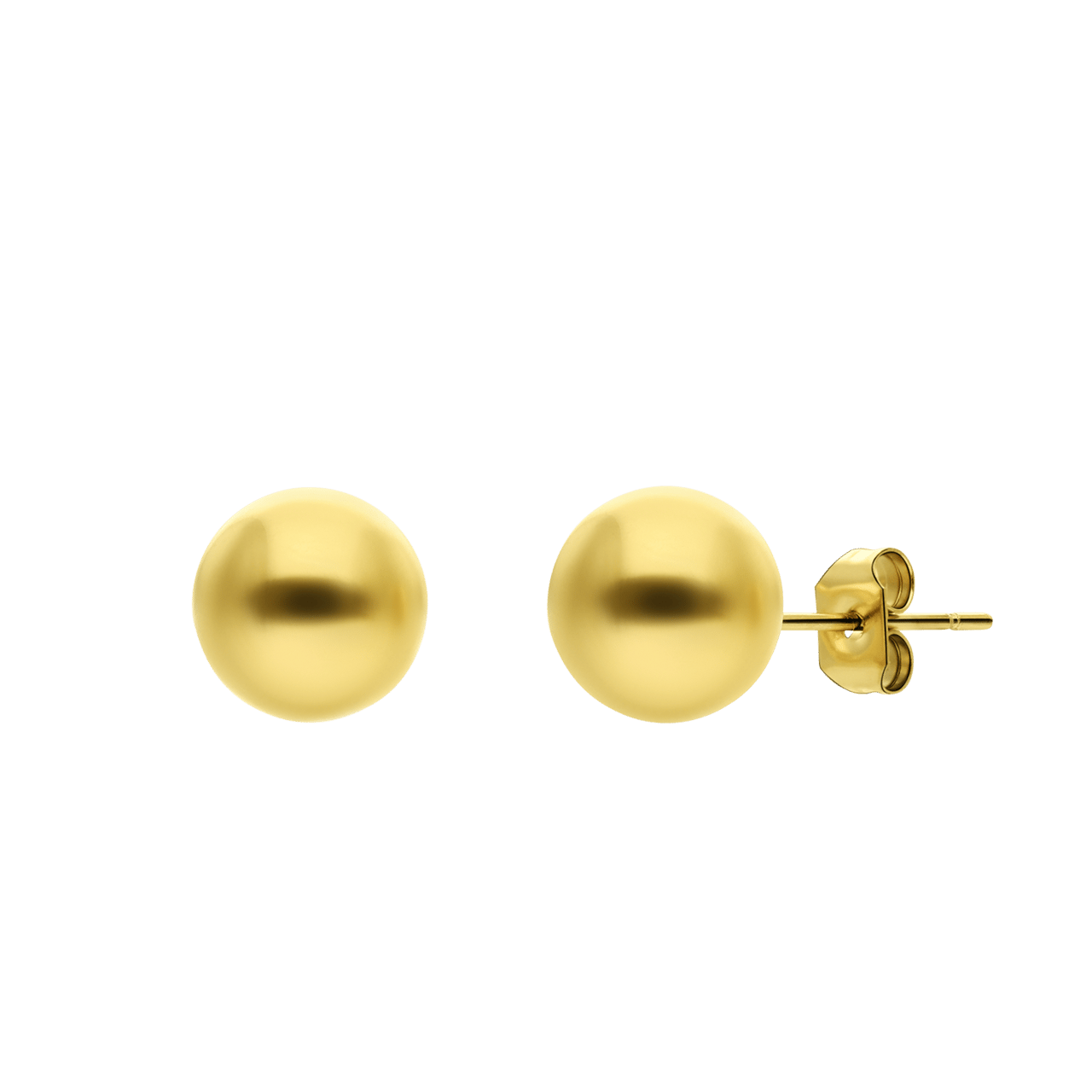 Stainless steel goldplated oorknoppen 9mm
