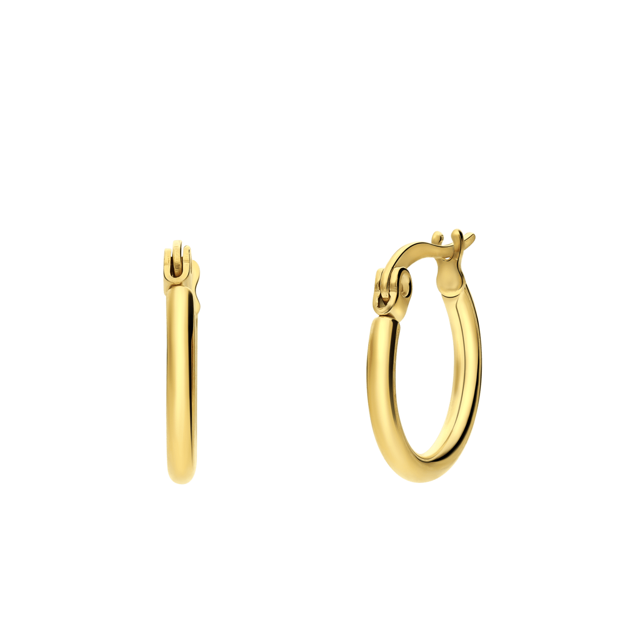 Stainless steel goldplated oorringen 15mm voor dames