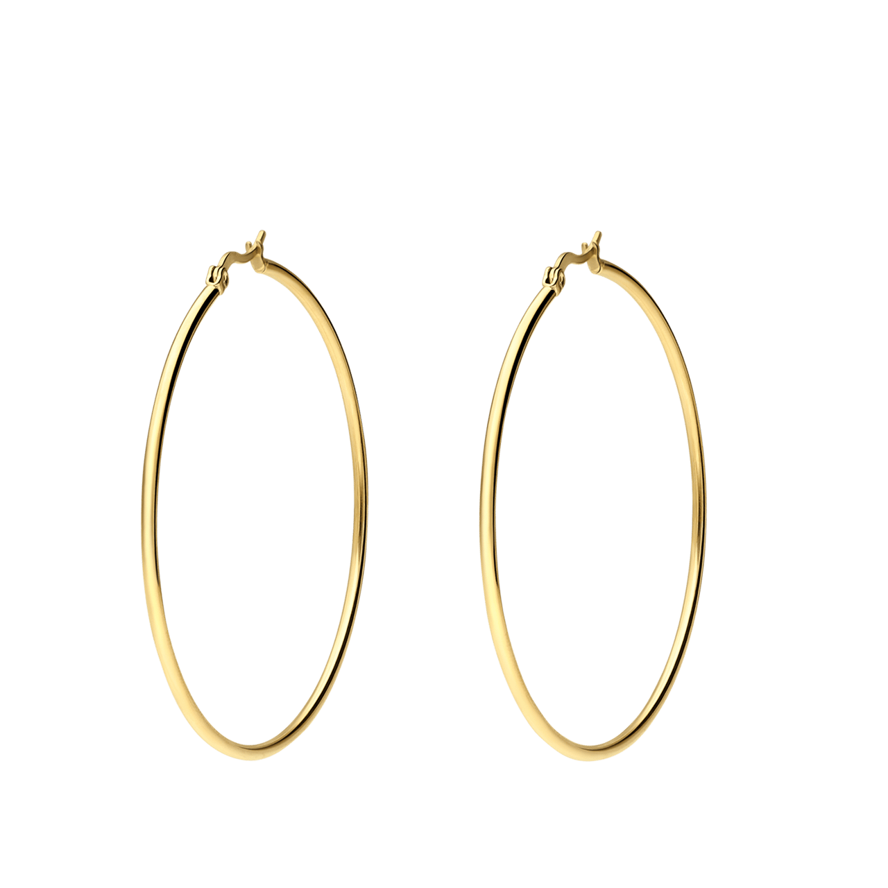 Stainless steel goldplated oorringen 55mm voor dames