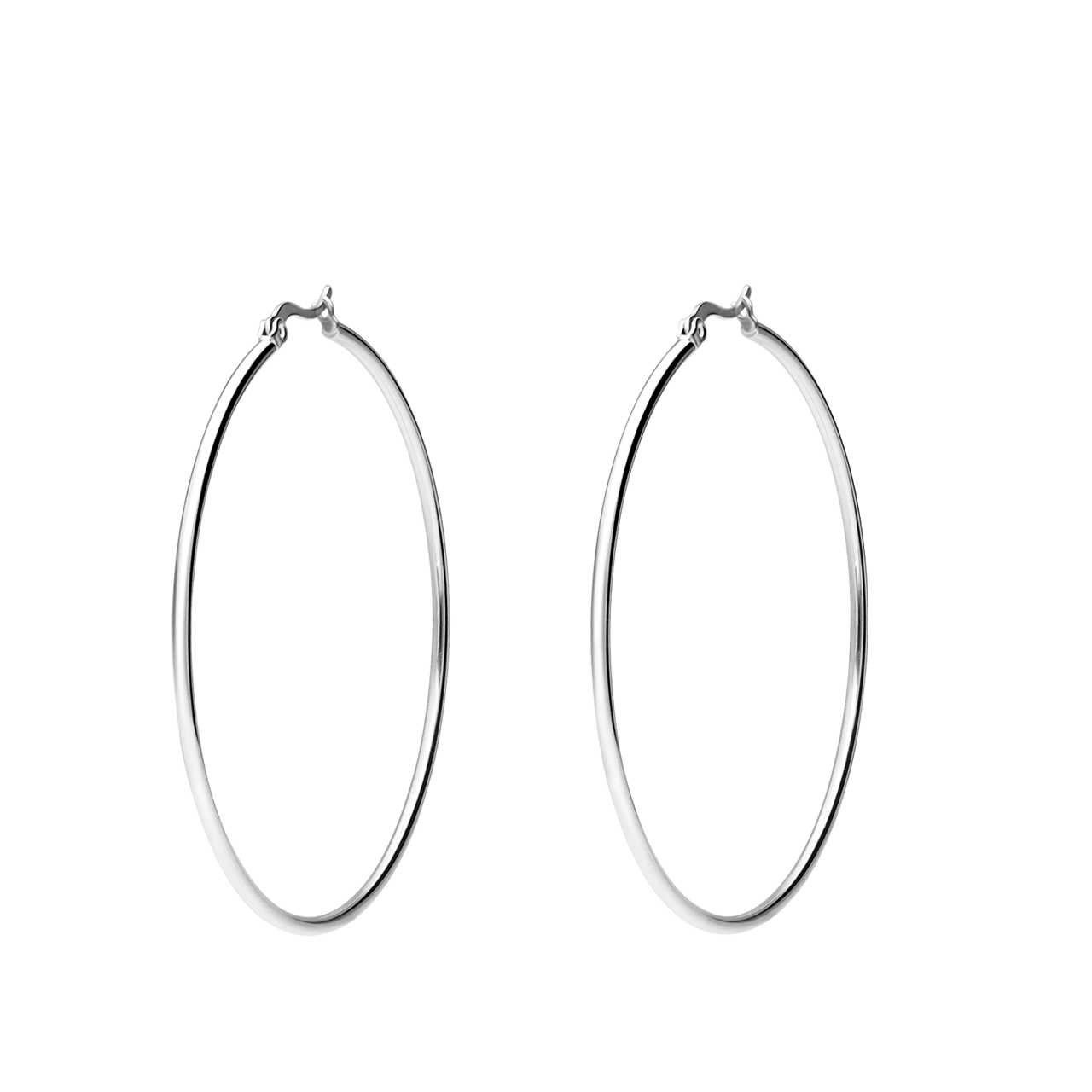 Stainless steel oorringen 60mm voor dames