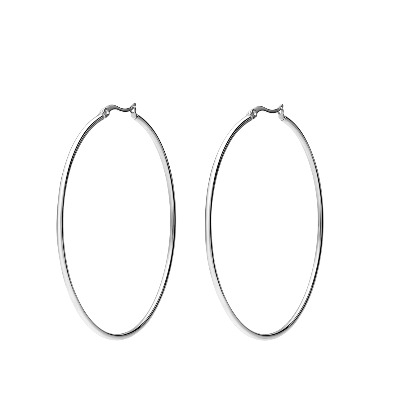 Stainless steel oorringen 65mm voor dames