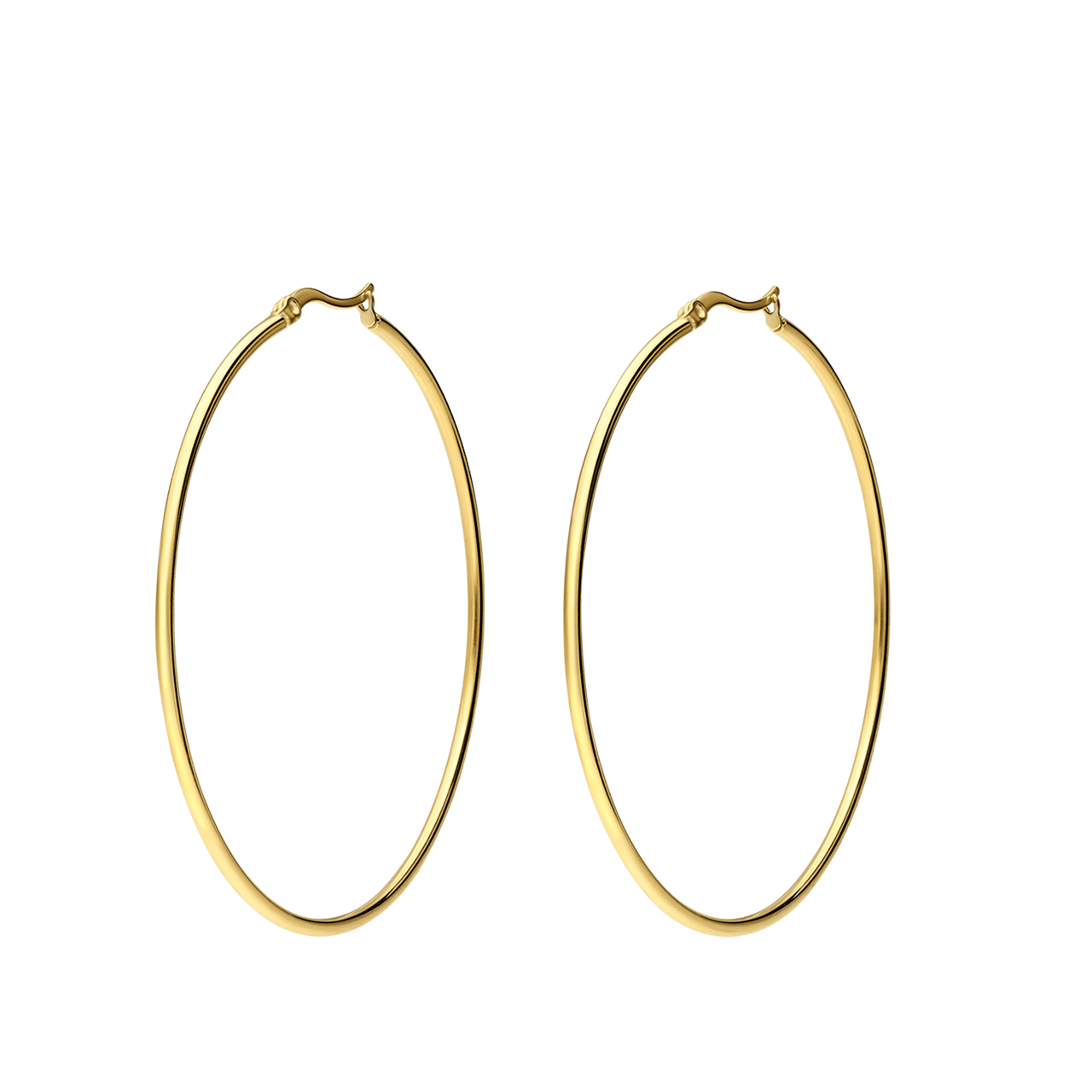 Stainless steel goldplated oorringen 65mm voor dames