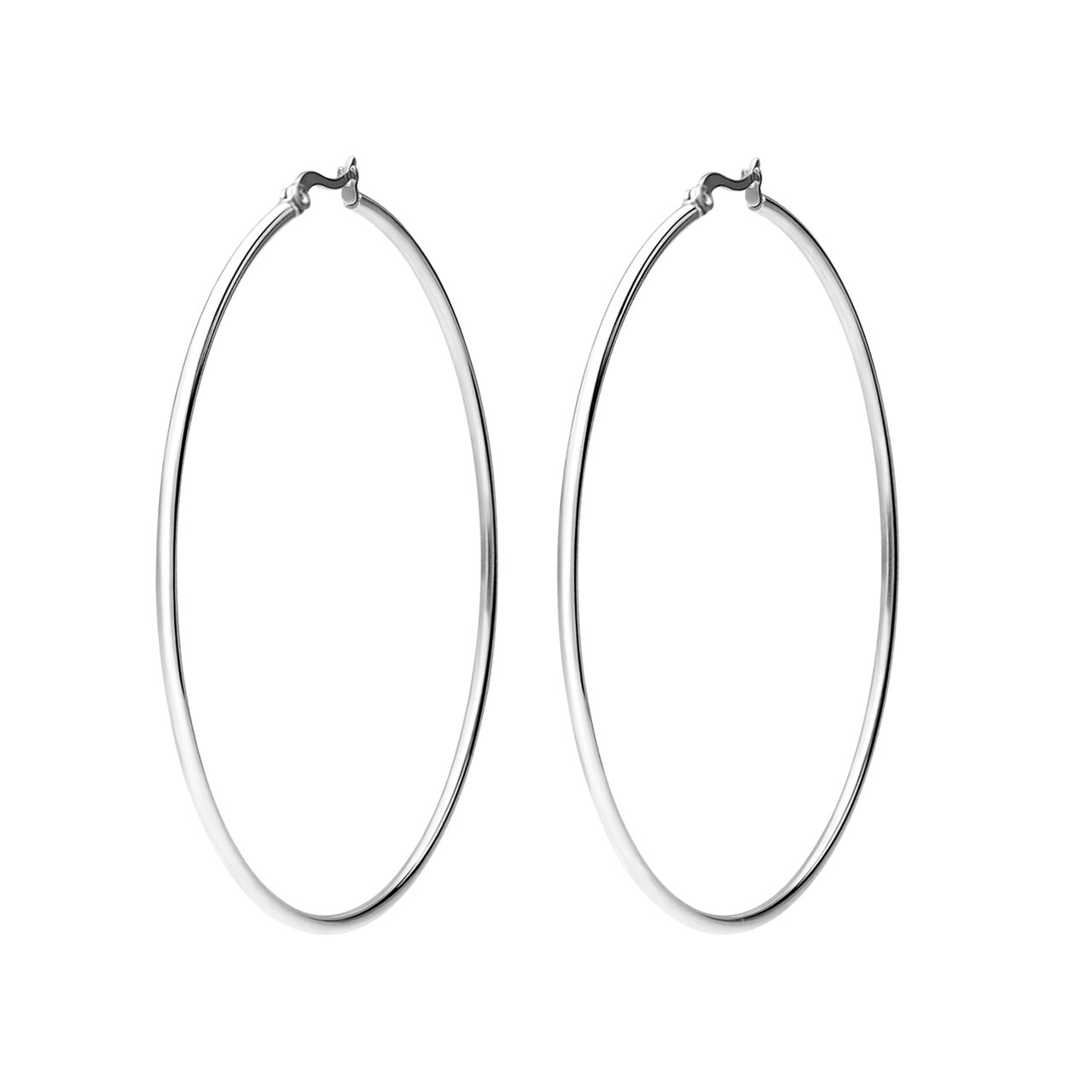 Stainless steel oorringen 70mm voor dames