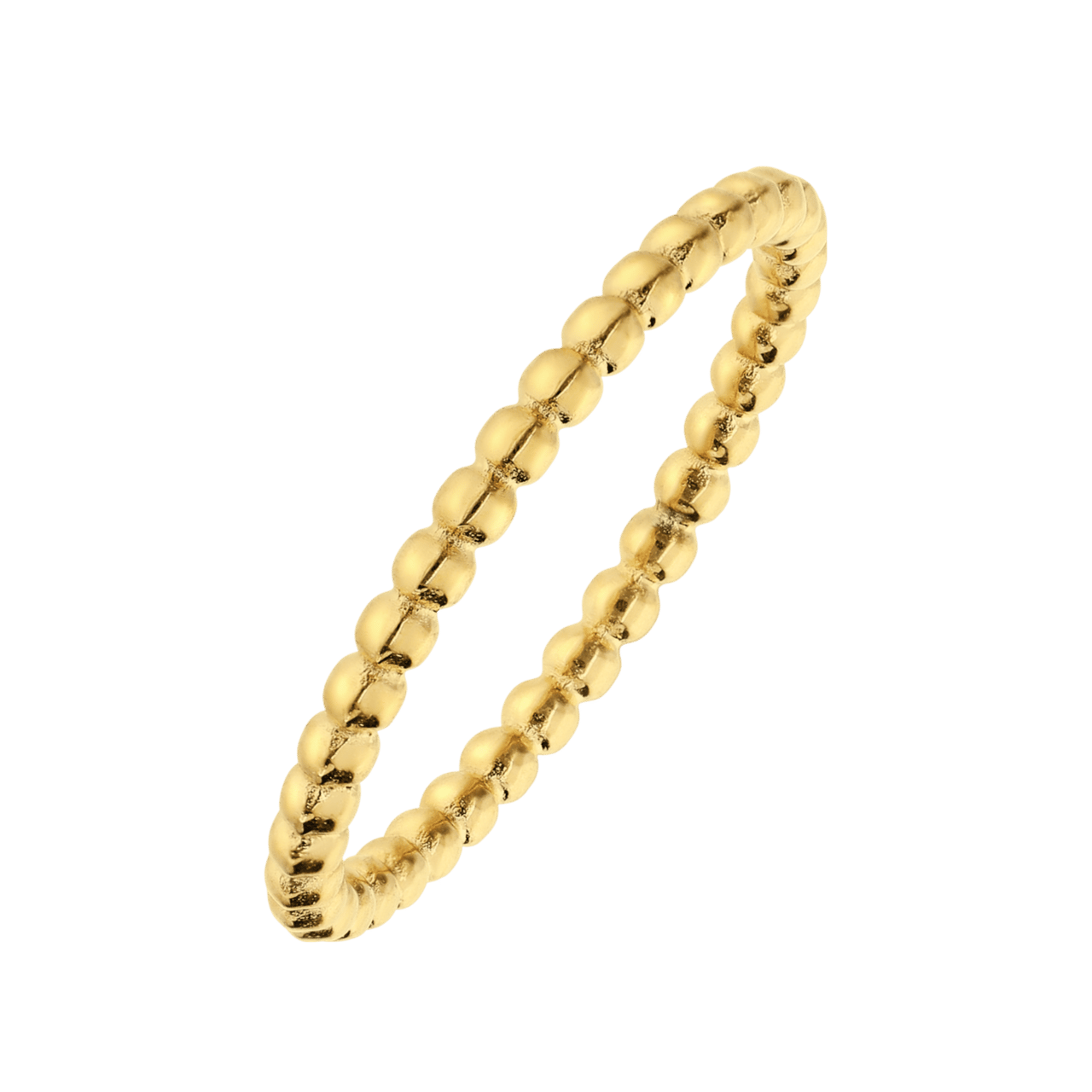 Ring aus Edelstahl, vergoldet, Kugeln, 2mm