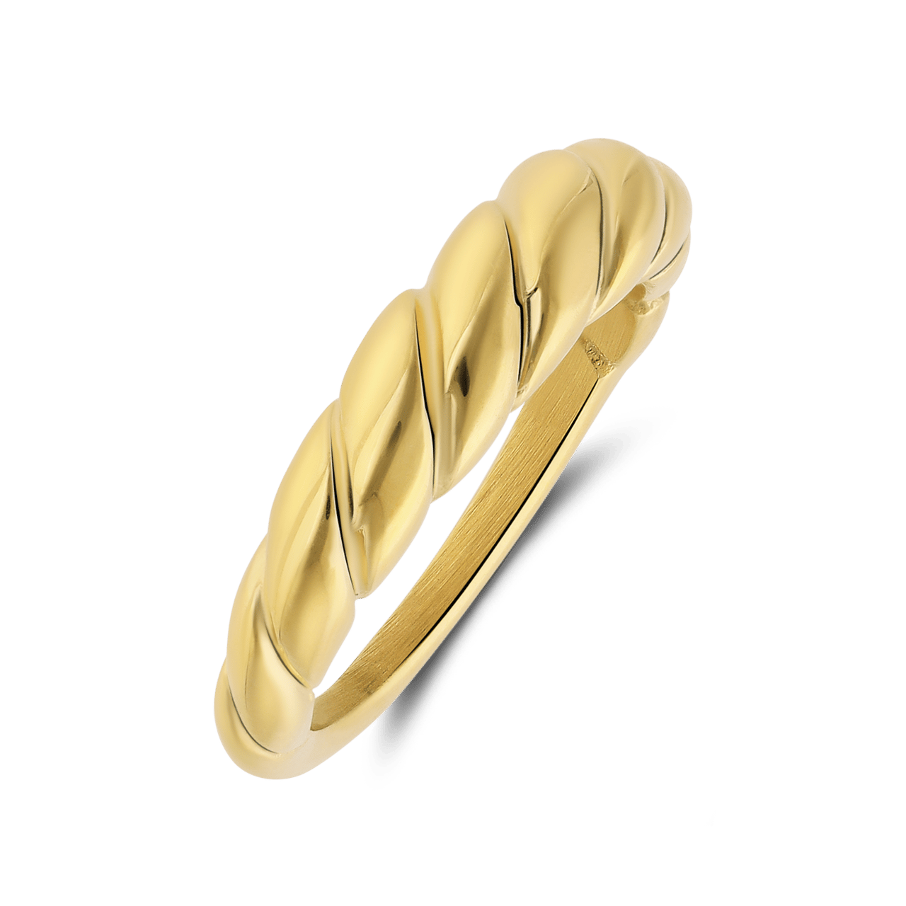 Vergoldeter Edelstahlring gedreht, 5mm