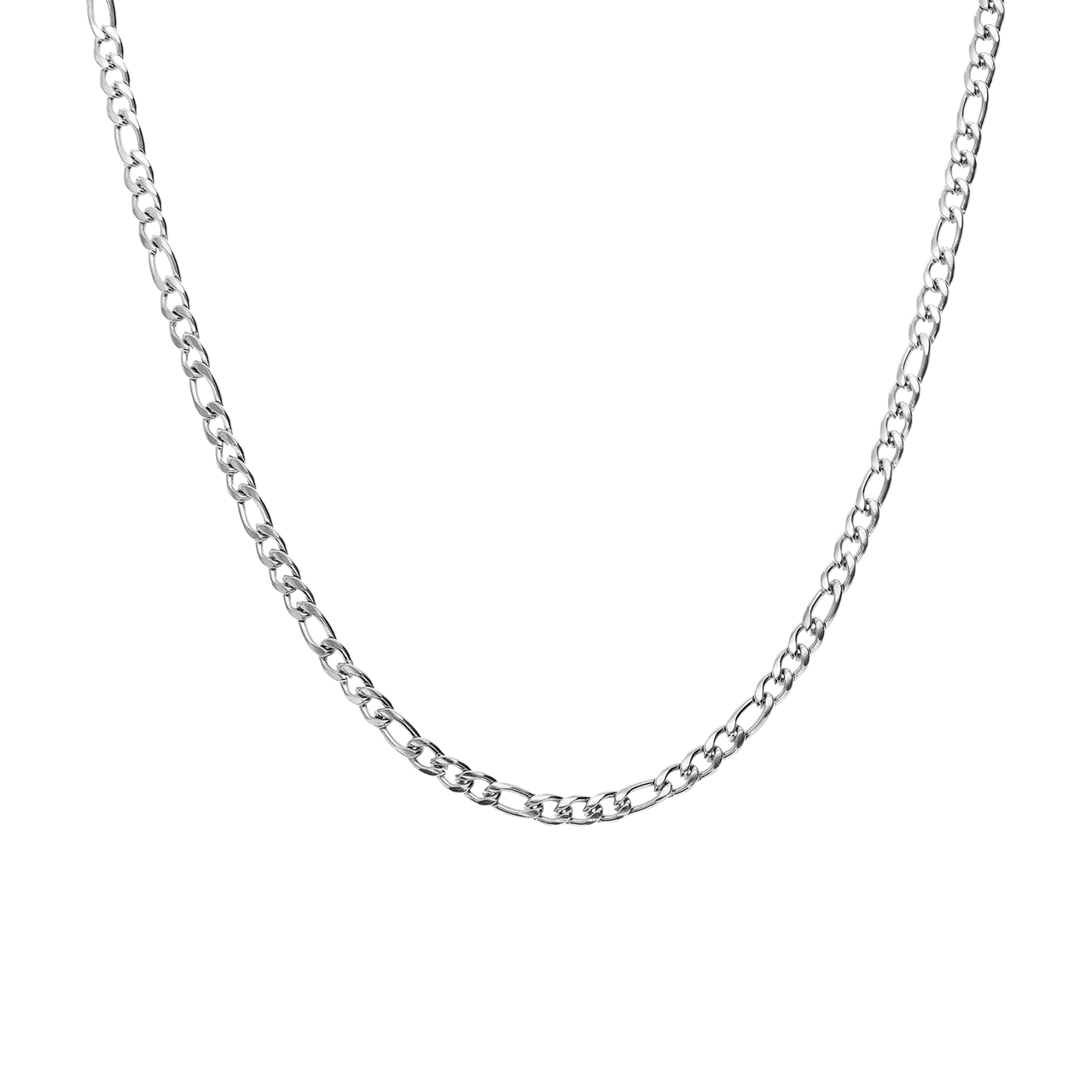 Stainless steel figaro ketting unisex 3mm breed