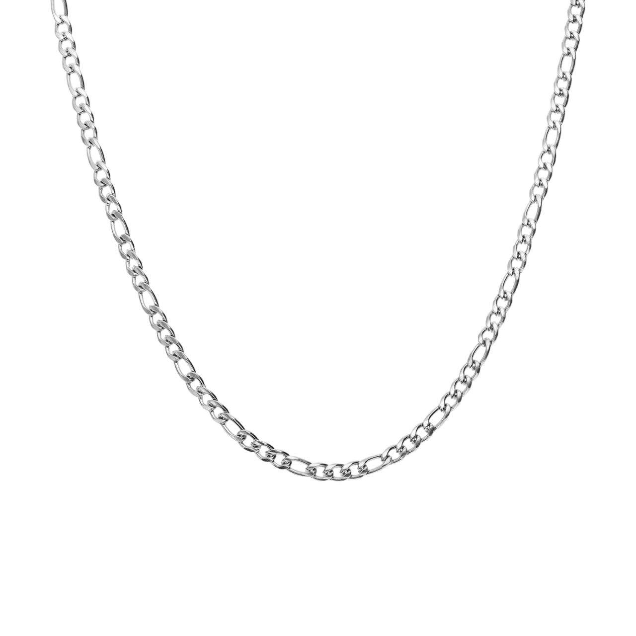 Halskette aus Edelstahl, mit Figaroglied, 4 mm