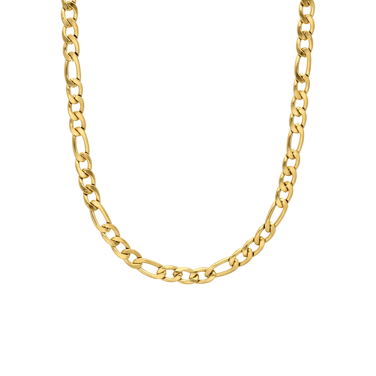 Halskette aus Edelstahl, vergoldet, mit Figaroglied, 5 mm