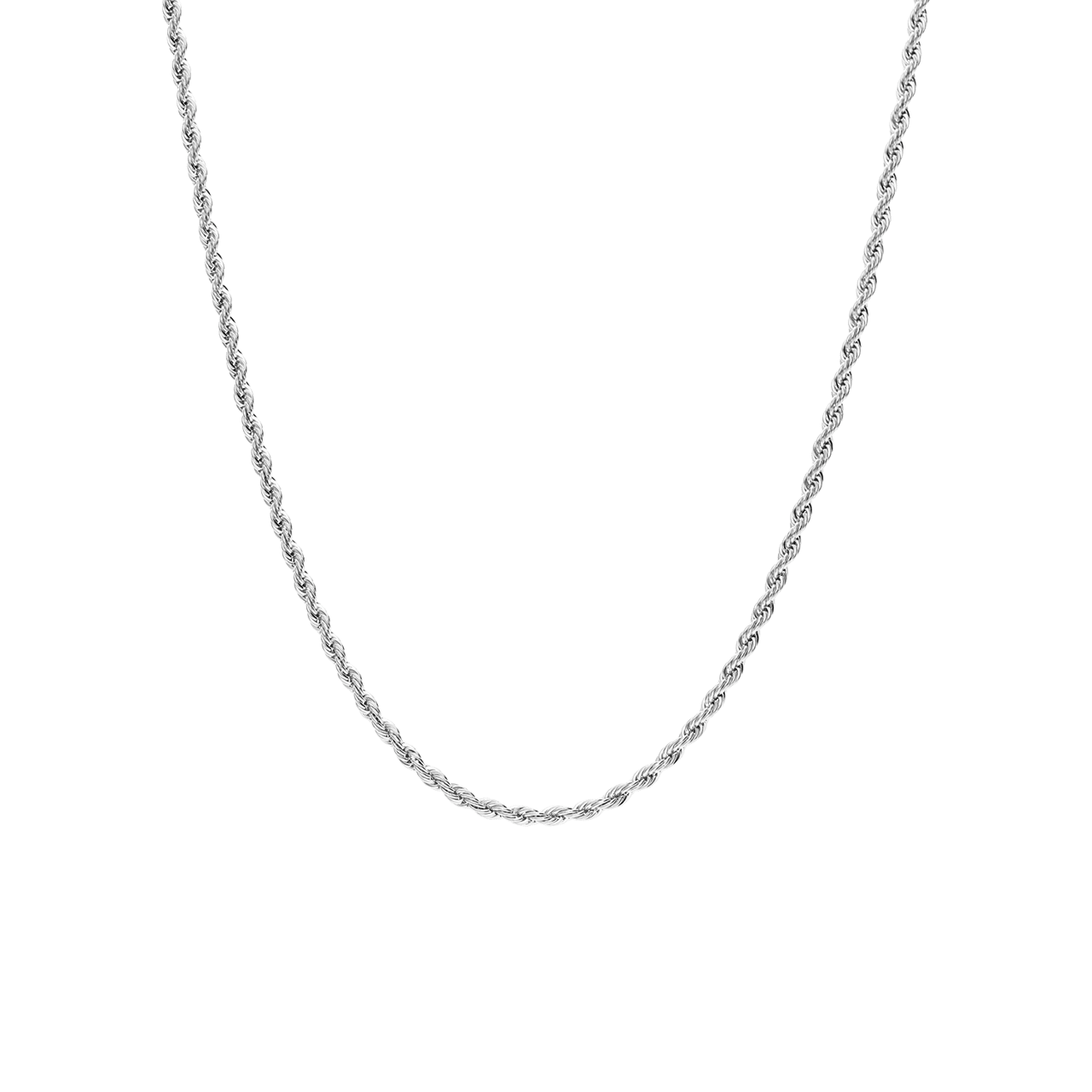 Halskette mit Kordelglied aus Edelstahl, 2,5 mm
