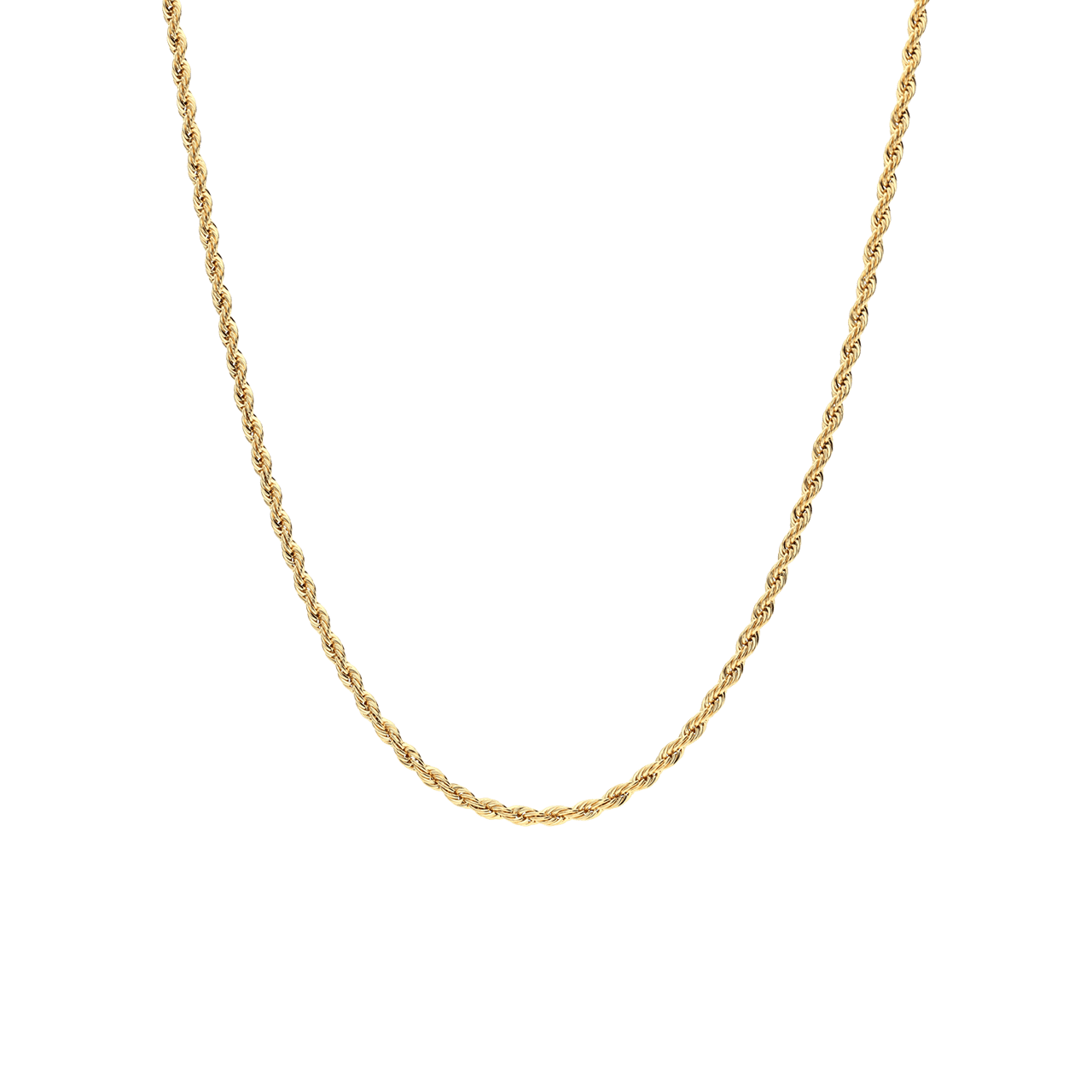 Halskette aus Edelstahl, vergoldet, mit Kordelglied, 2,5 mm