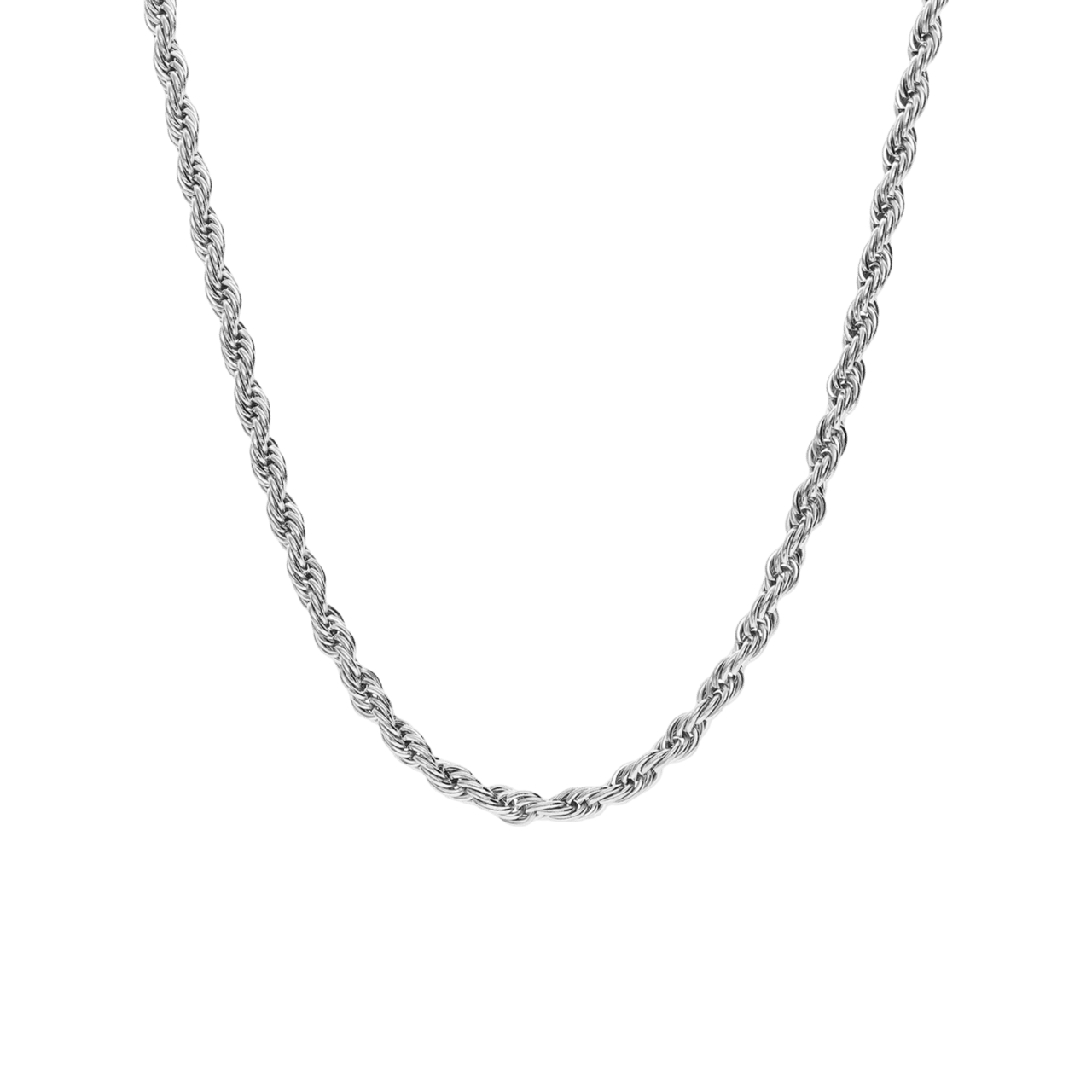 Halskette mit Kordelglied aus Edelstahl, 4 mm