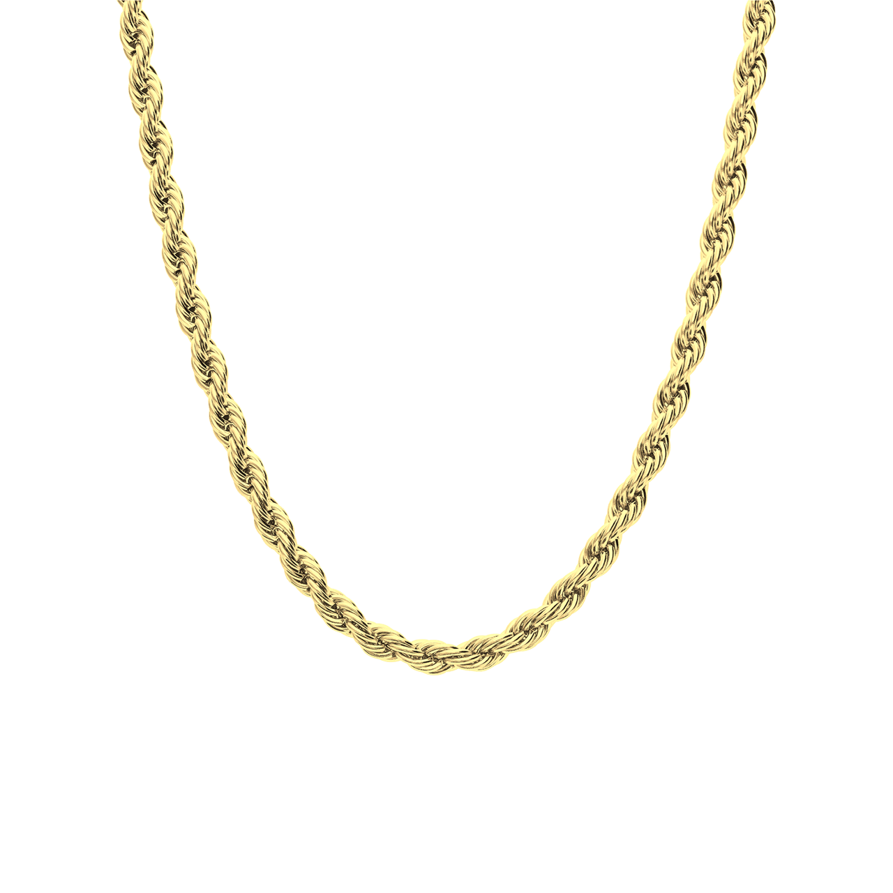 Halskette aus Edelstahl, vergoldet, mit Kordelglied, 5 mm