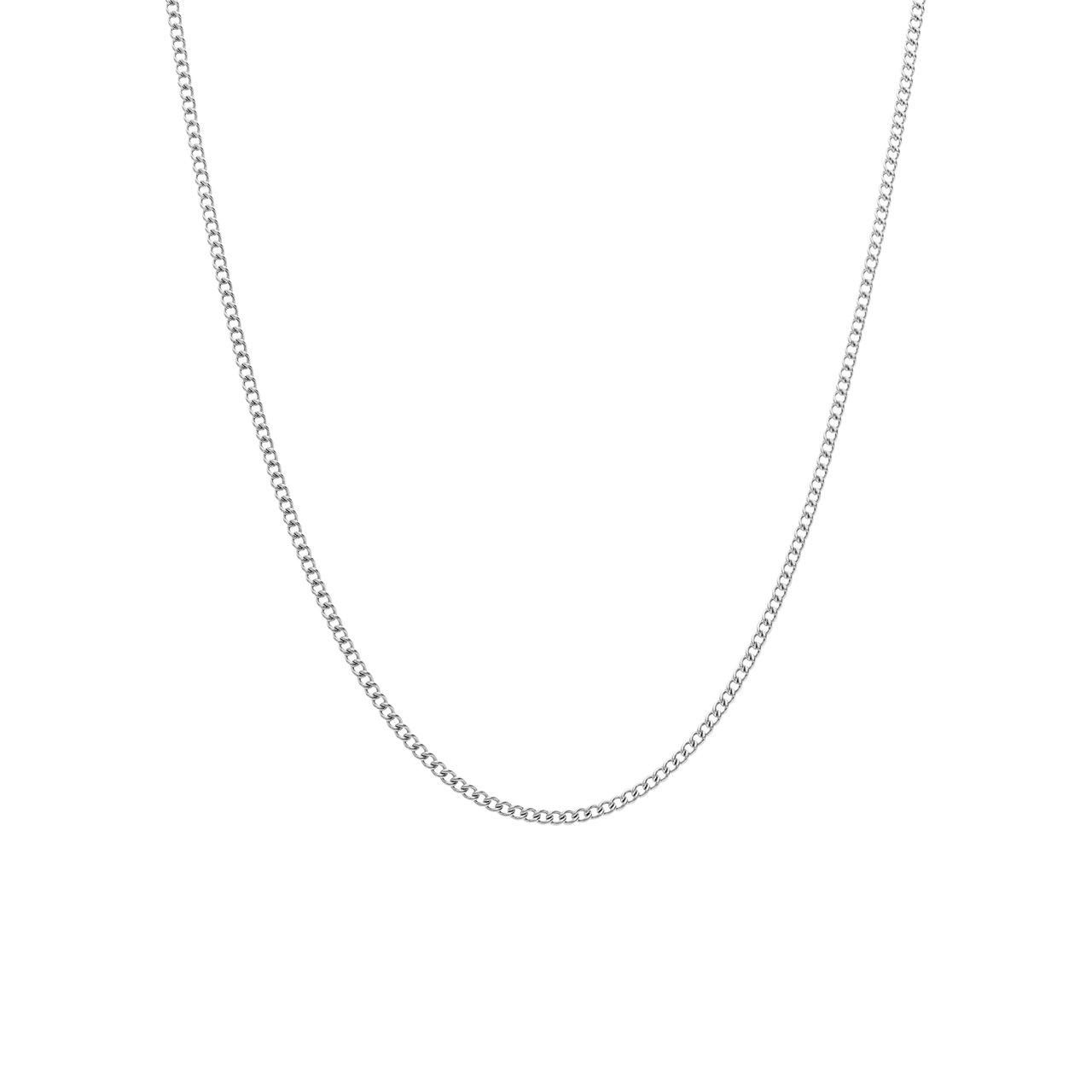 Halskette mit Gourmetglied aus Edelstahl, 2 mm