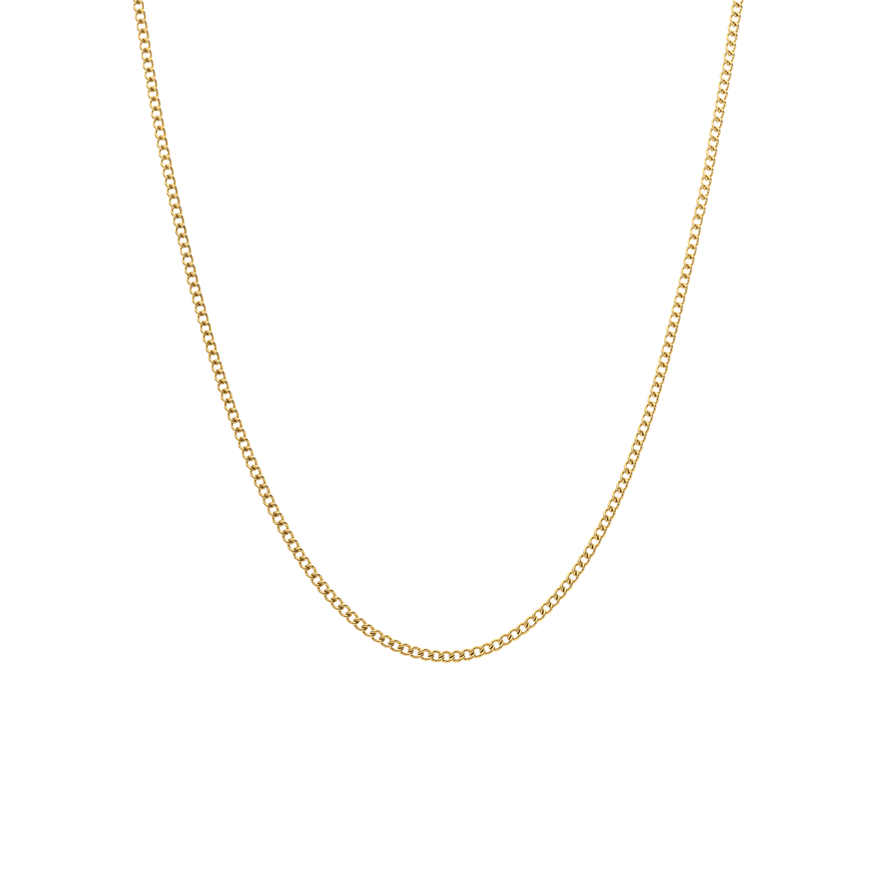 Halskette aus Edelstahl, vergoldet, mit Gourmetglied, 2 mm