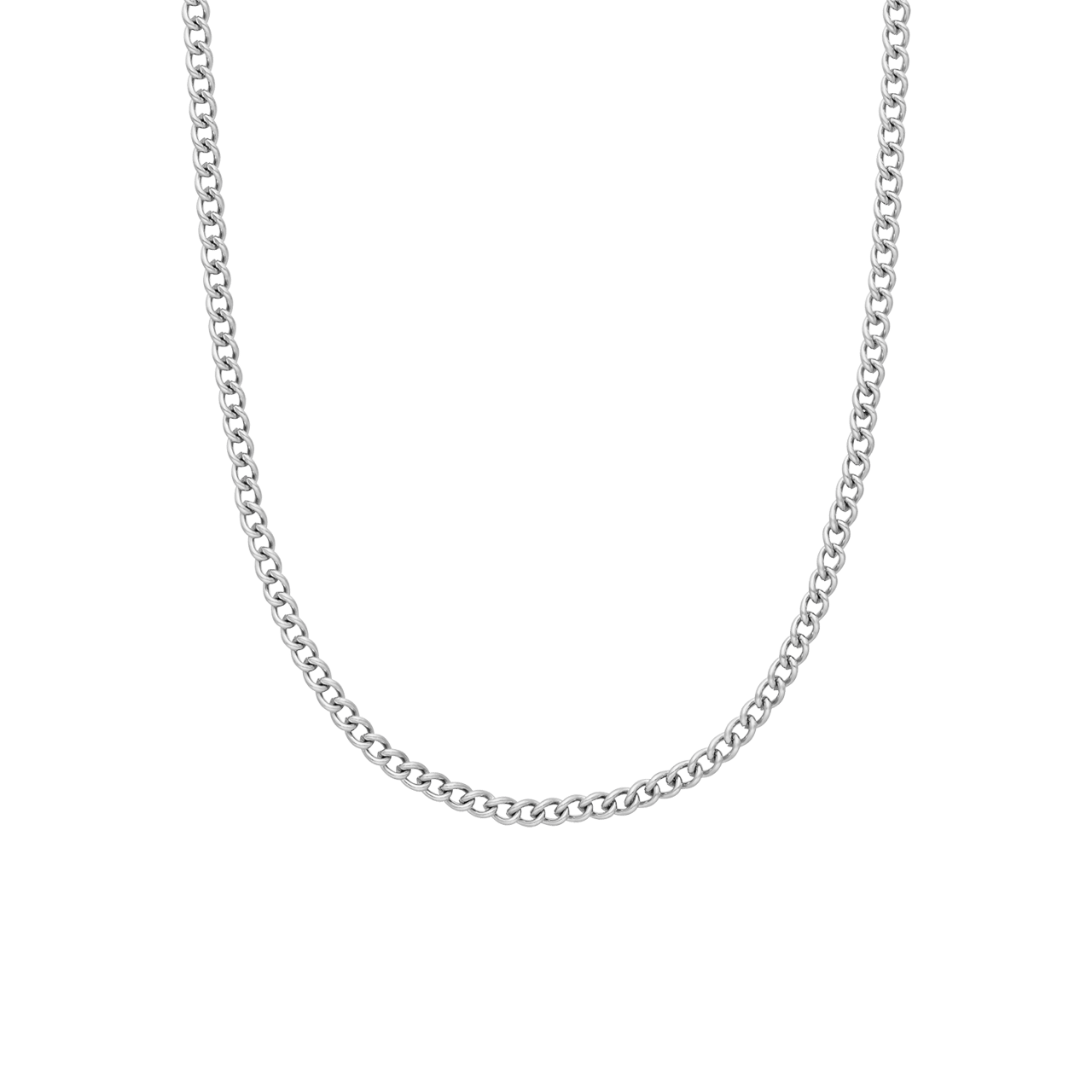 Halskette mit Gourmetglied aus Edelstahl, 3 mm