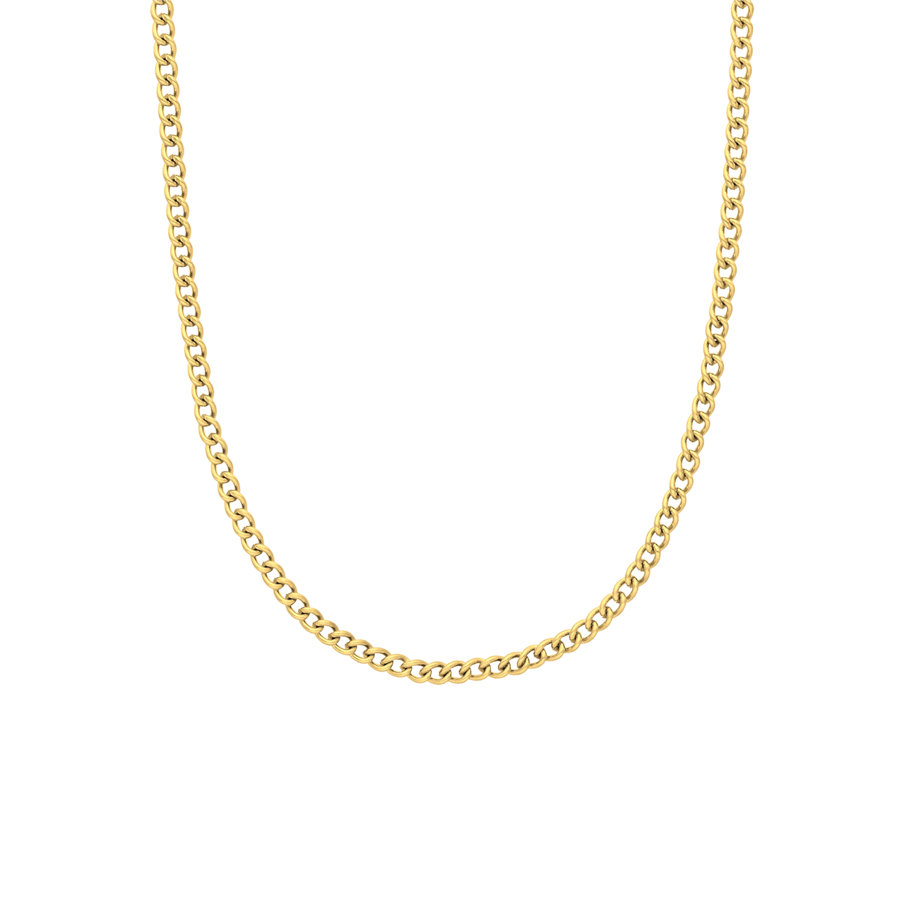 Halskette aus Edelstahl, vergoldet, mit Gourmetglied, 3 mm