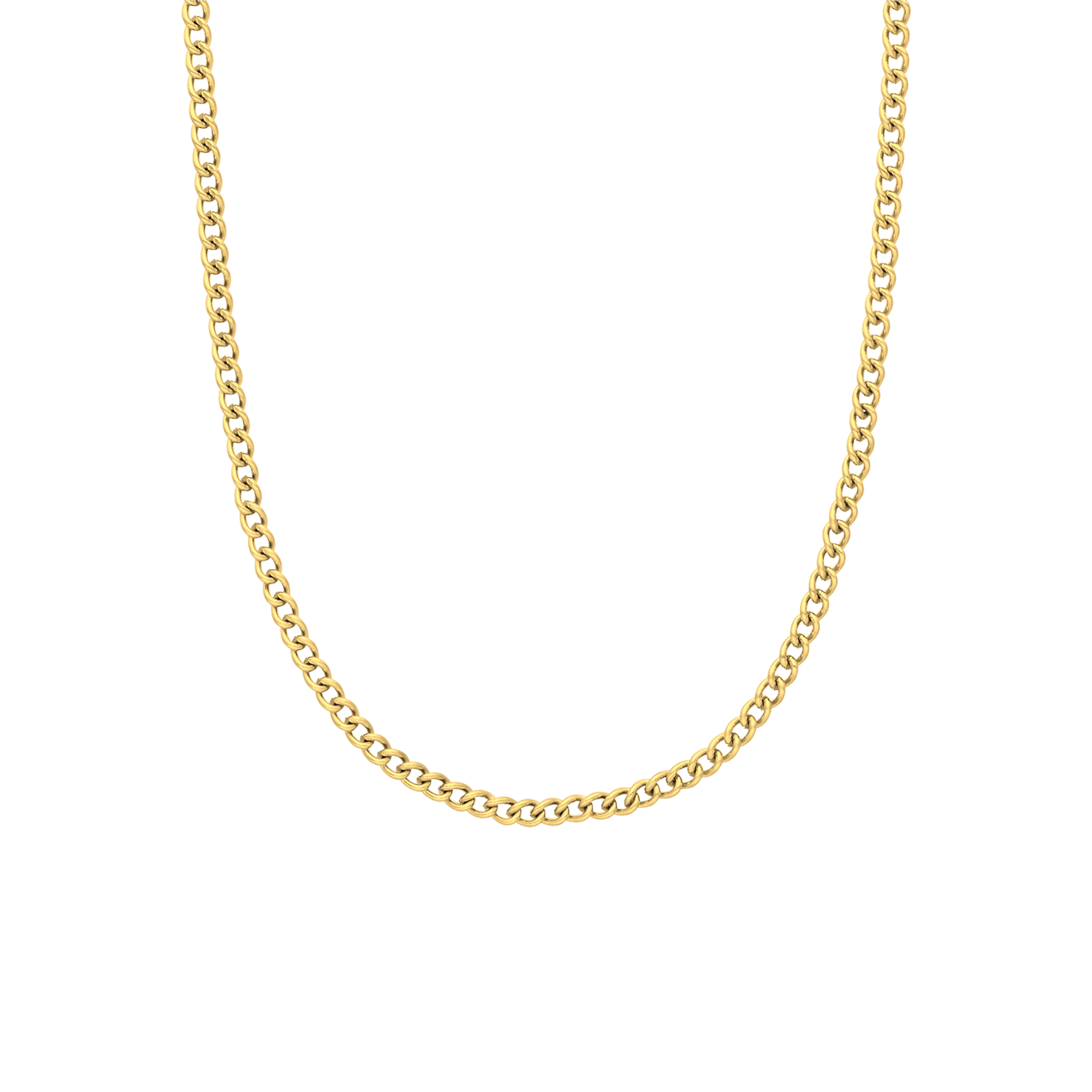 Stainless steel goldplated schakelketting 3mm voor dames