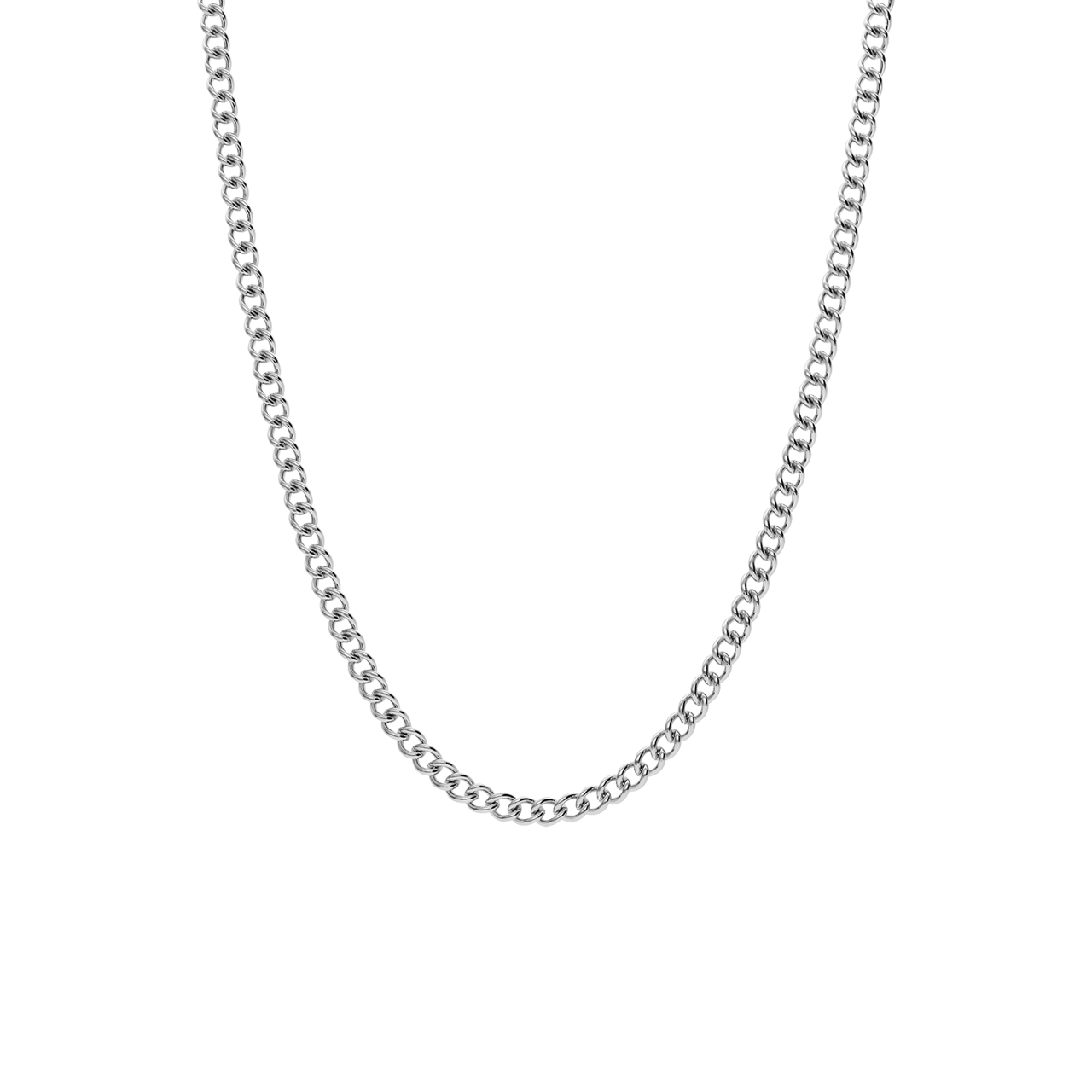 Halskette mit Gourmetglied aus Edelstahl, 4 mm