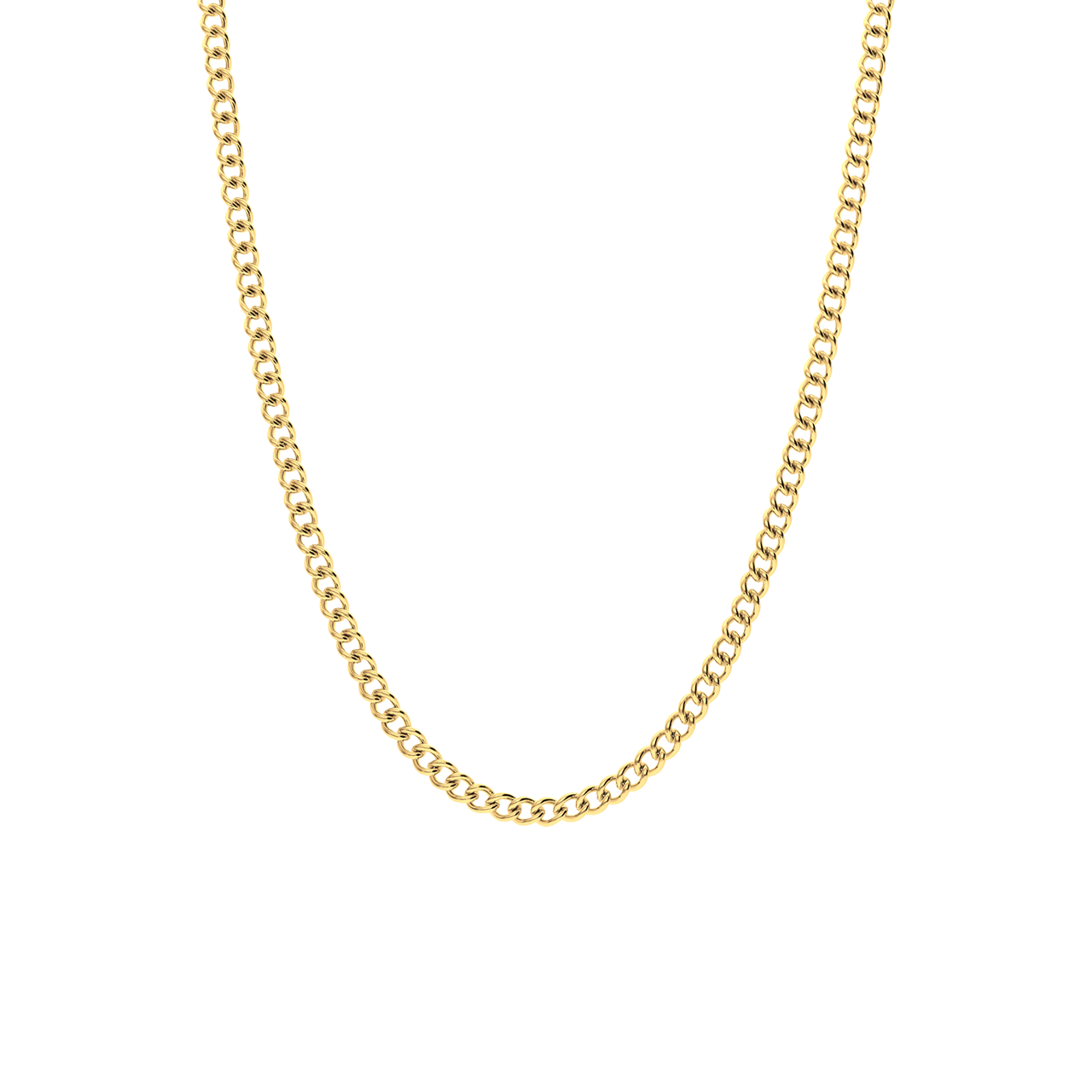 Stainless steel goldplated schakelketting 4mm voor dames