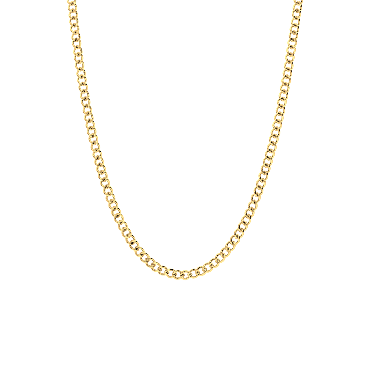 Stalen goldplated ketting gourmet 4mm