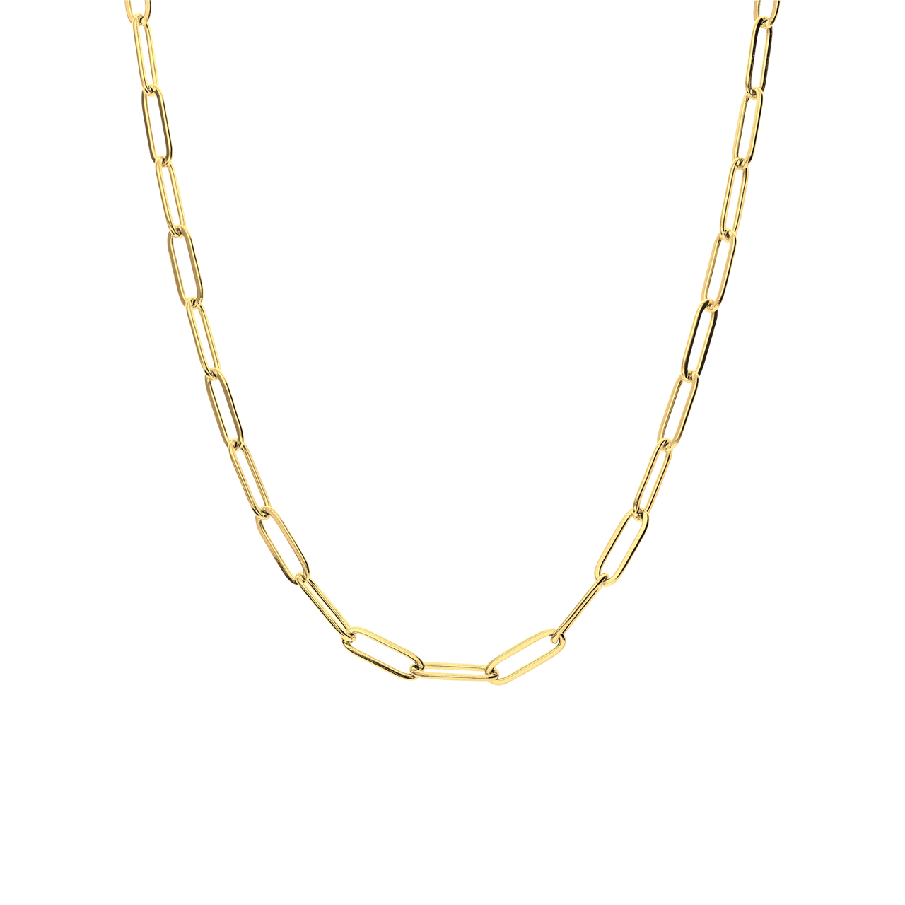Halskette aus Edelstahl, vergoldet, mit Closed forever-Glied, 4 mm